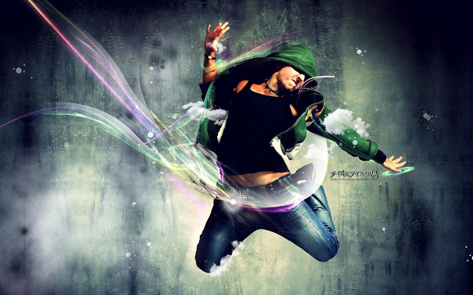 Ballerino 3D salto blu, 1920x1080 Full HD, PC