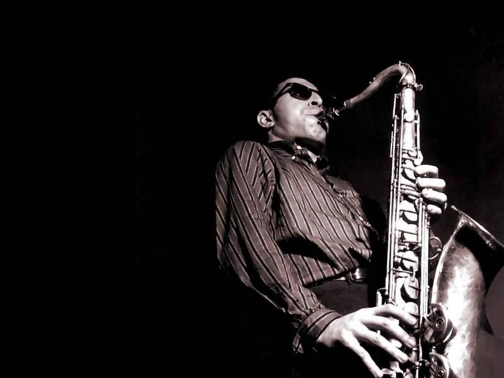 Sassofonista jazz in bianco e nero, 1024x768 HD, PC