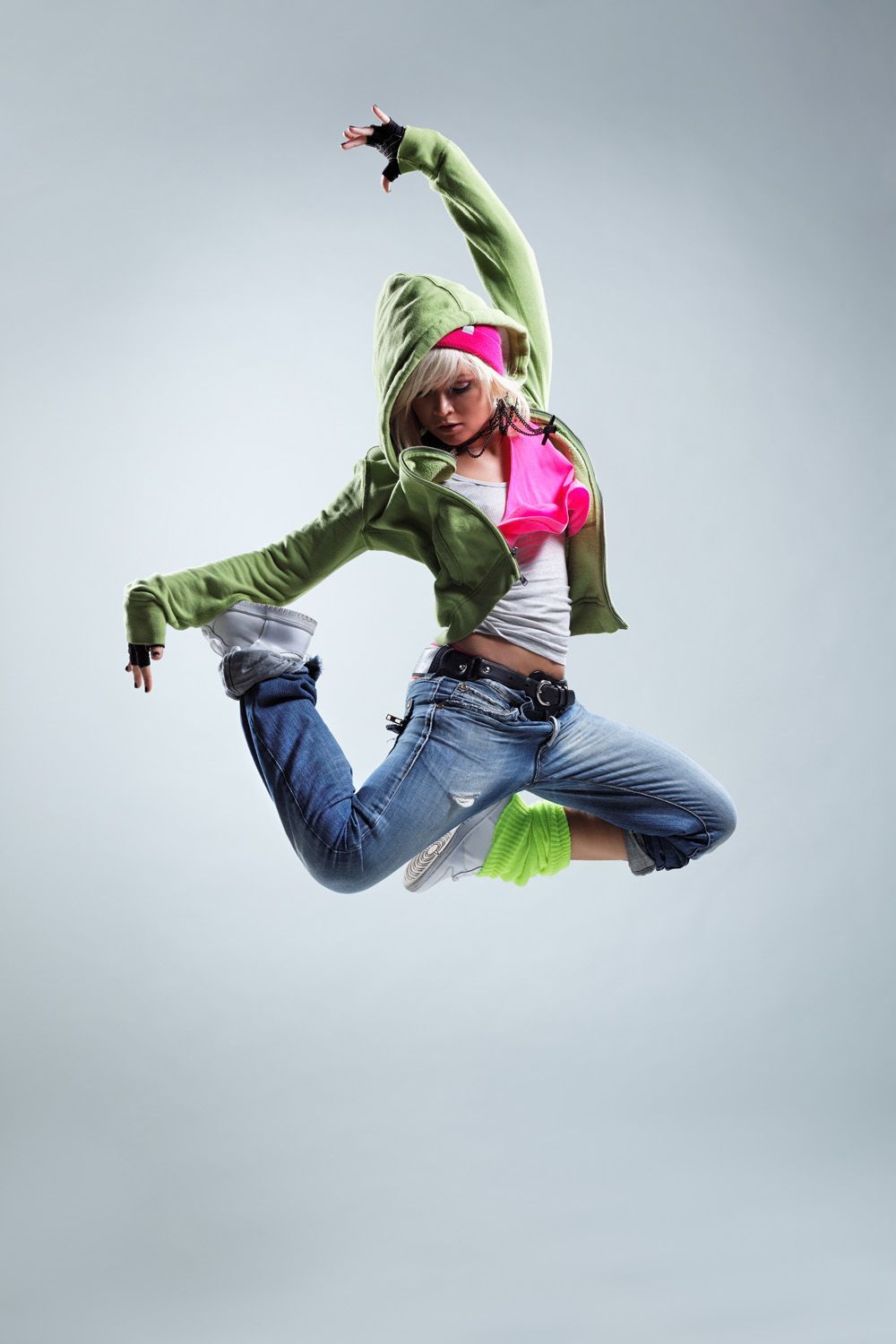 Ballerina hip hop salto verde, 1000x1500 Verticale, Telefono