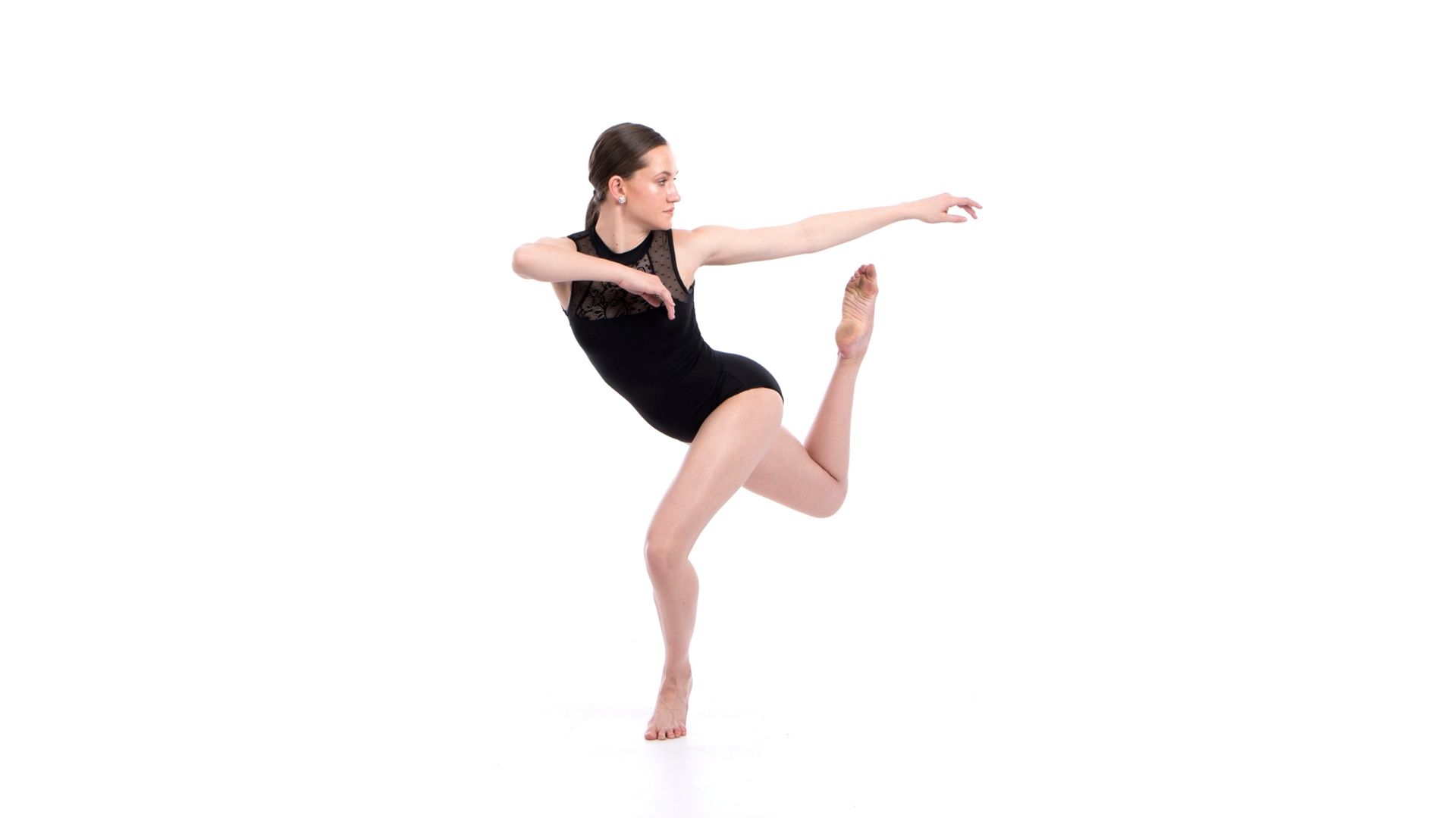 Ballerina in posa jazz nero, 1920x1080 Full HD, Desktop