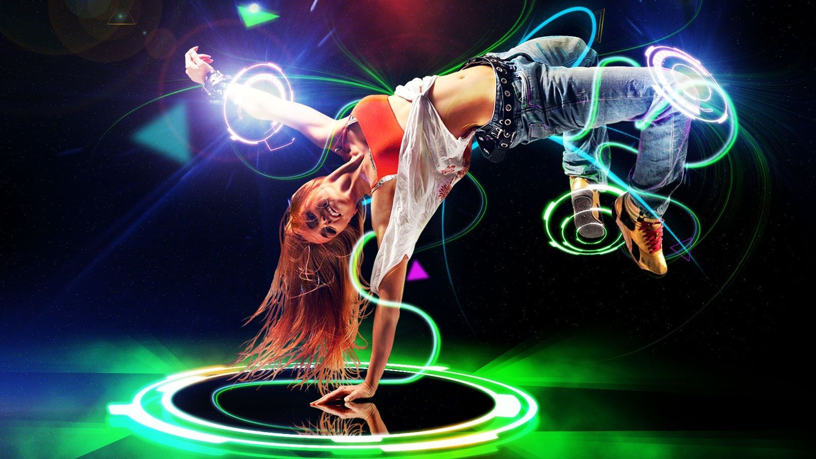 Ballerina con luci al neon, 1600x900 HD Ready, Desktop