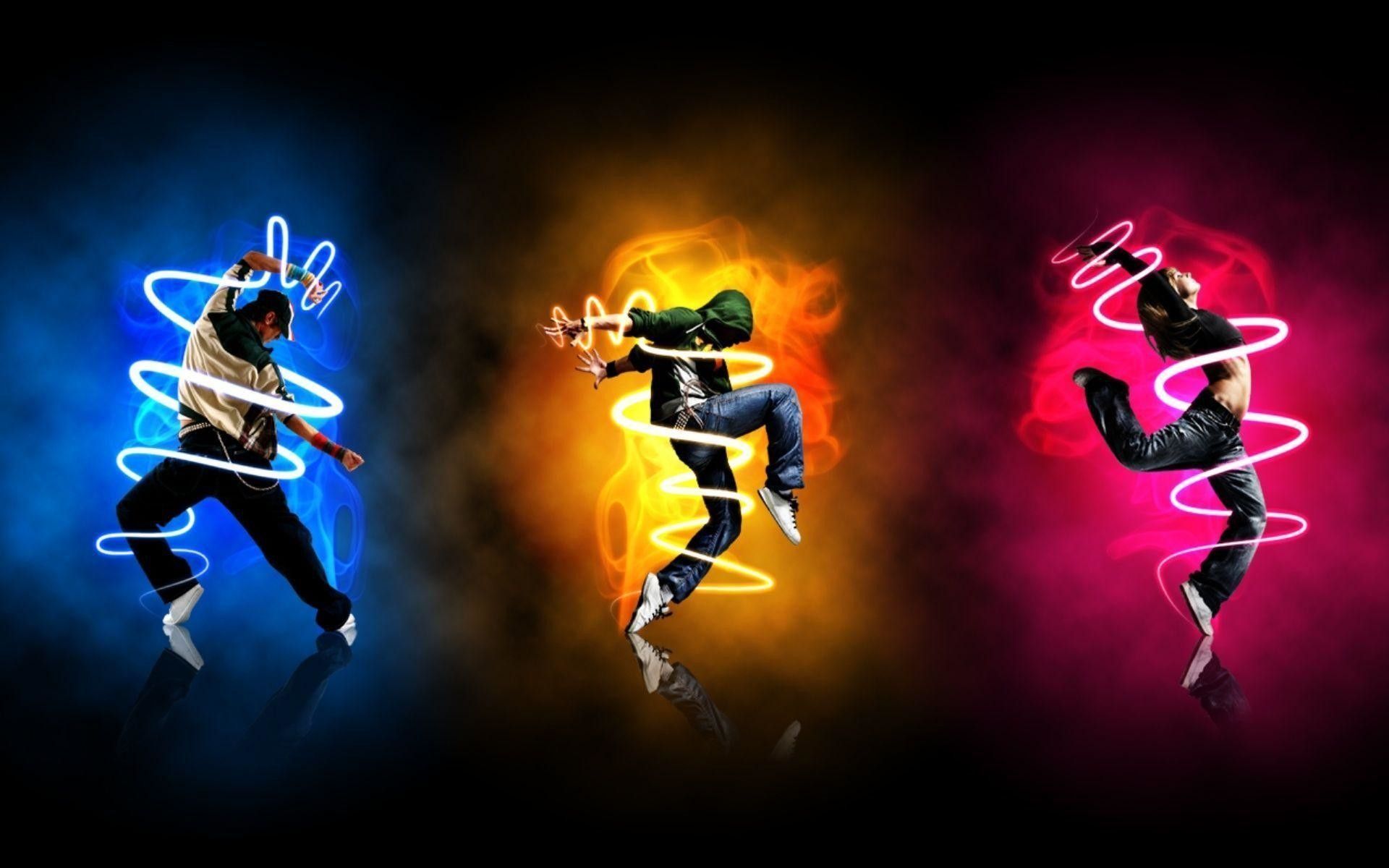 Tre ballerini hip hop luci, 1920x1200 WUXGA, PC