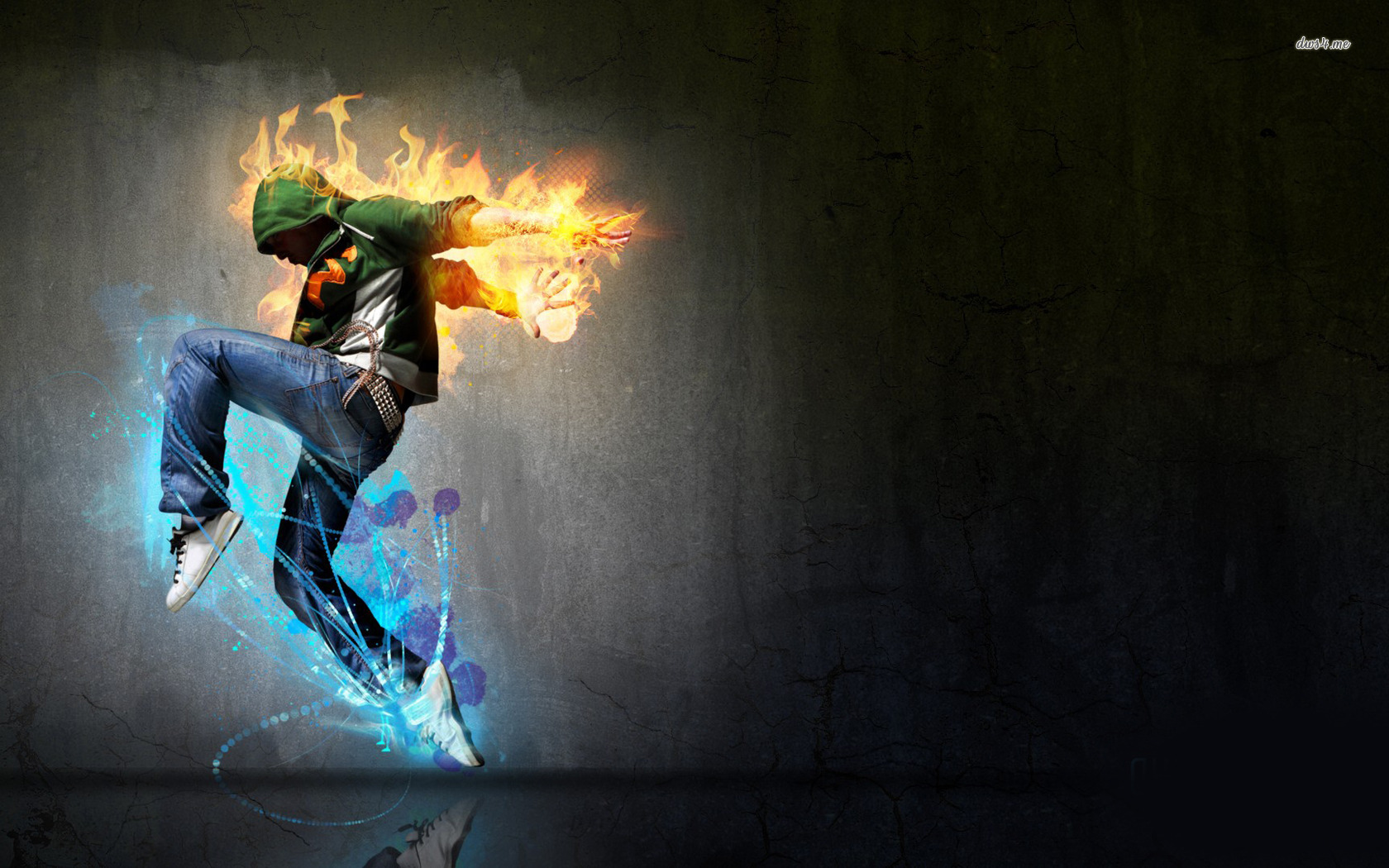Ballerino hip hop fuoco fiamme, 1680x1050 900p, HP Laptop