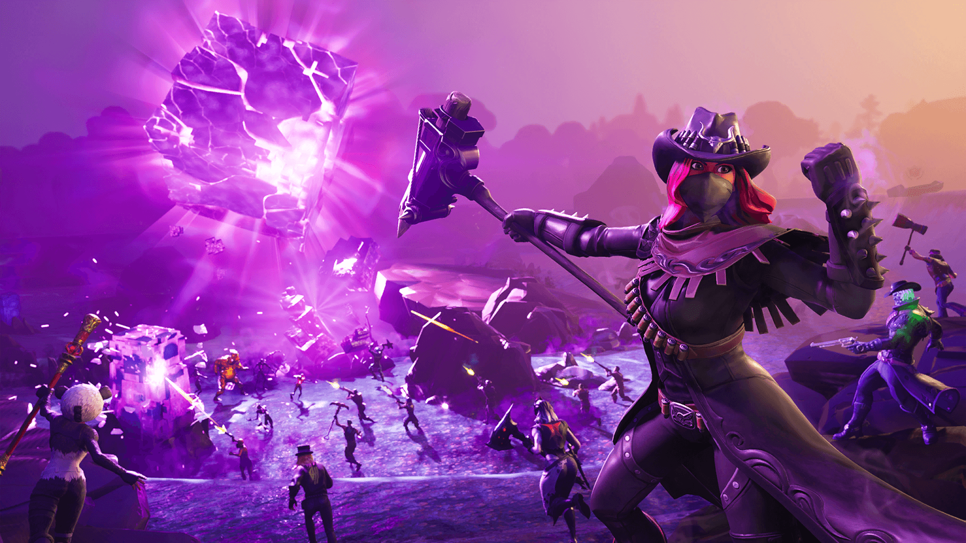 Personaggio Fortnite esplosione viola, 1920x1080 1080p, Desktop