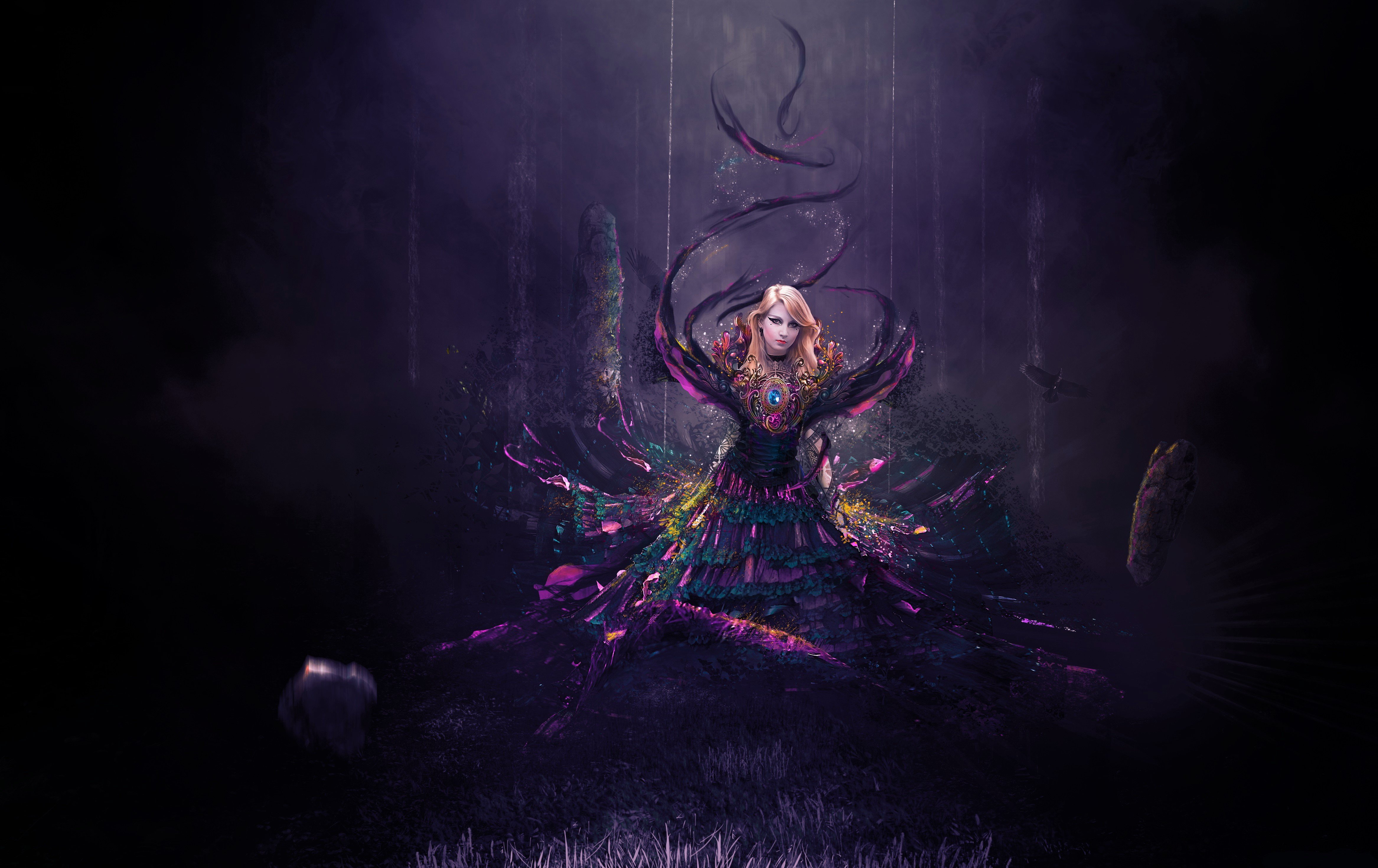 Strega magica foresta oscura, 4667x2941 4K, Smart TV 4K