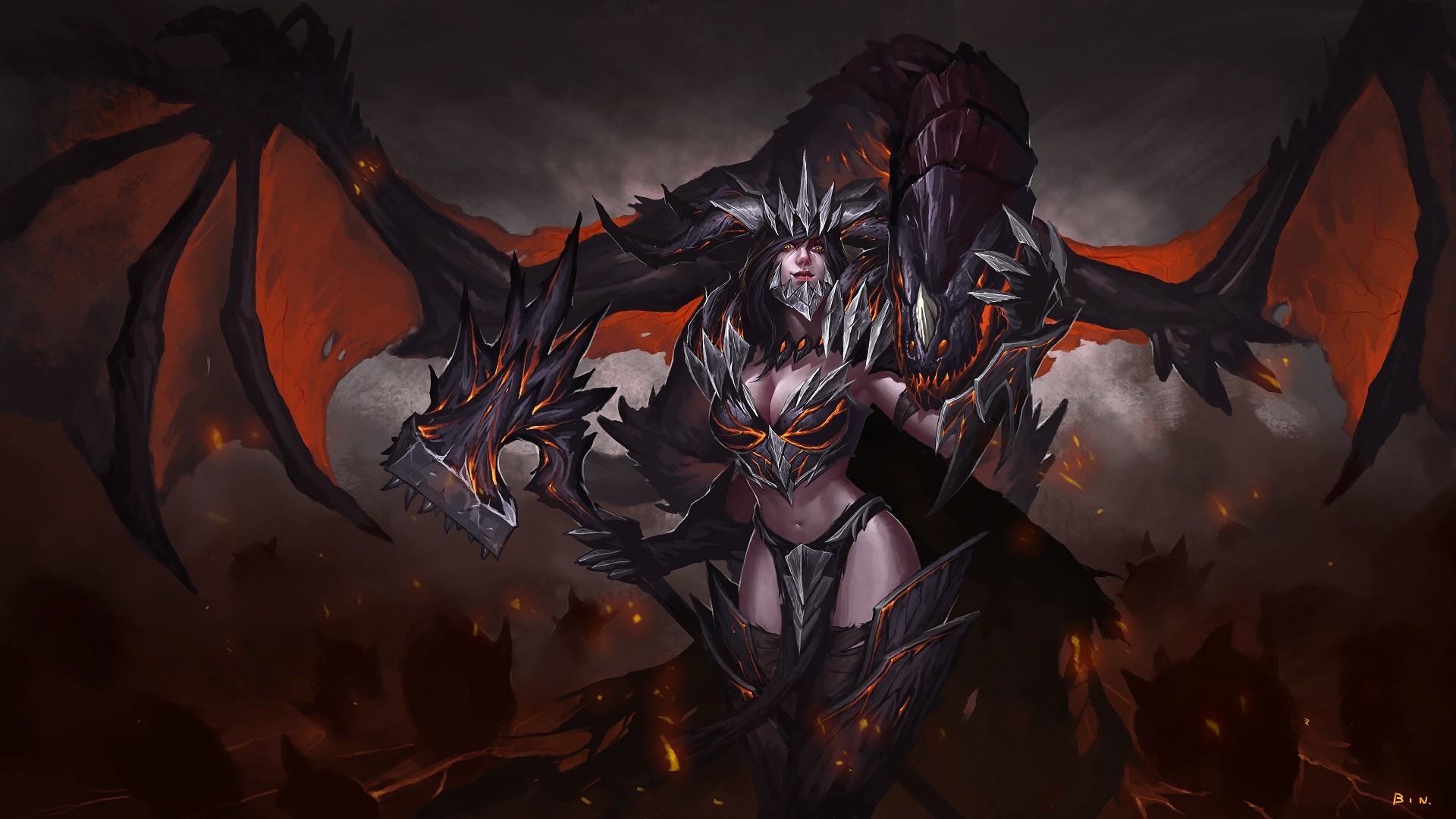Demone alato oscuro fantasy, 1920x1080 Full HD 1080p, Desktop
