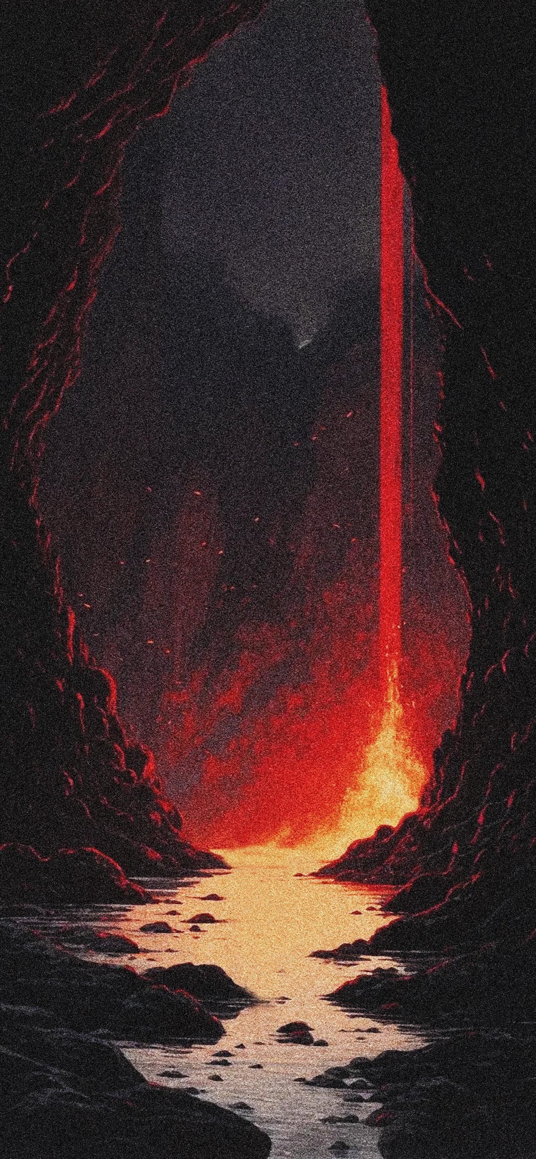 Fascio di luce rossa caverna, 1080x2336 Verticale, Telefono