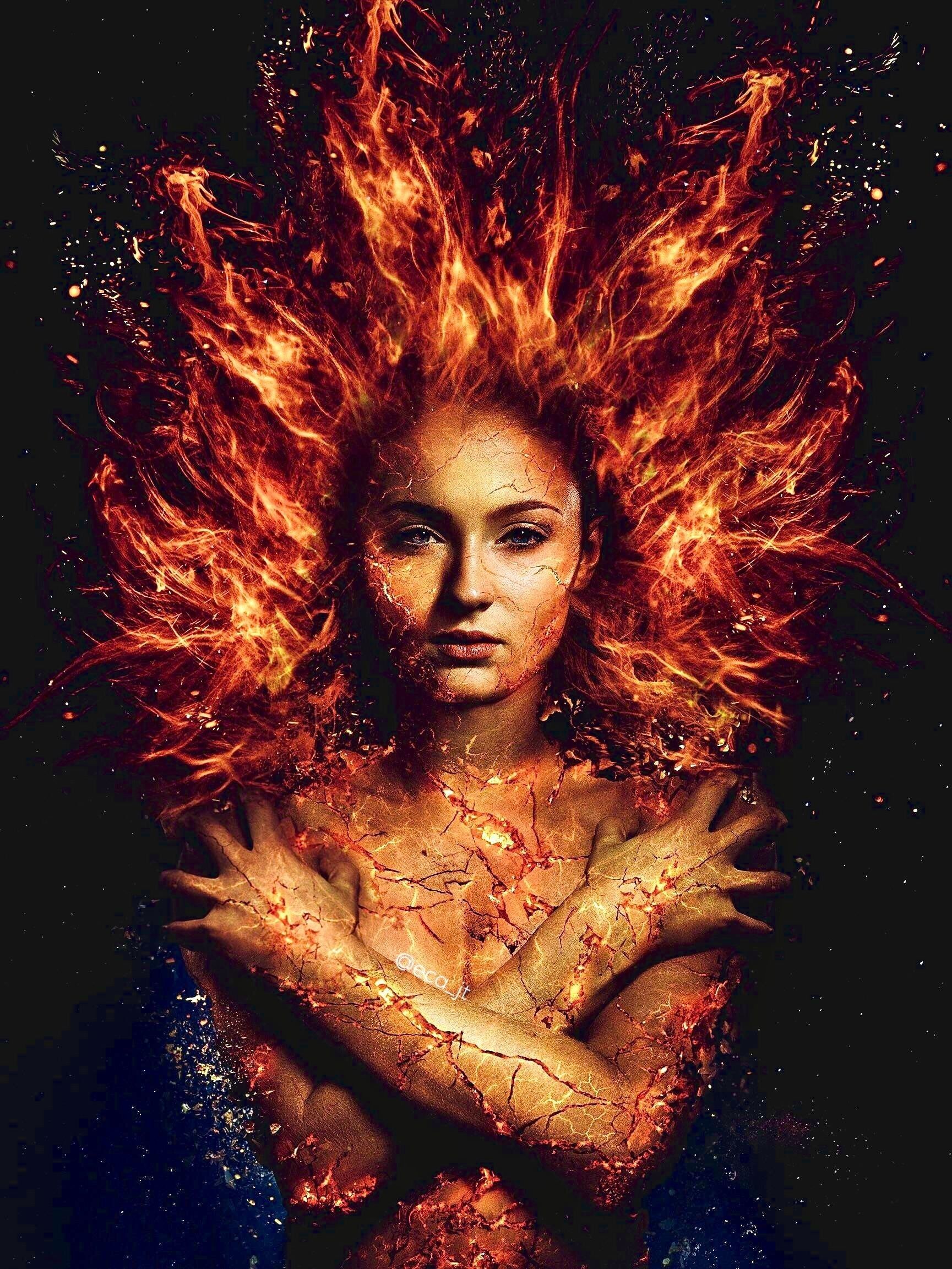 Dark Phoenix Jean Grey fuoco, 1729x2305 Verticale, Telefono