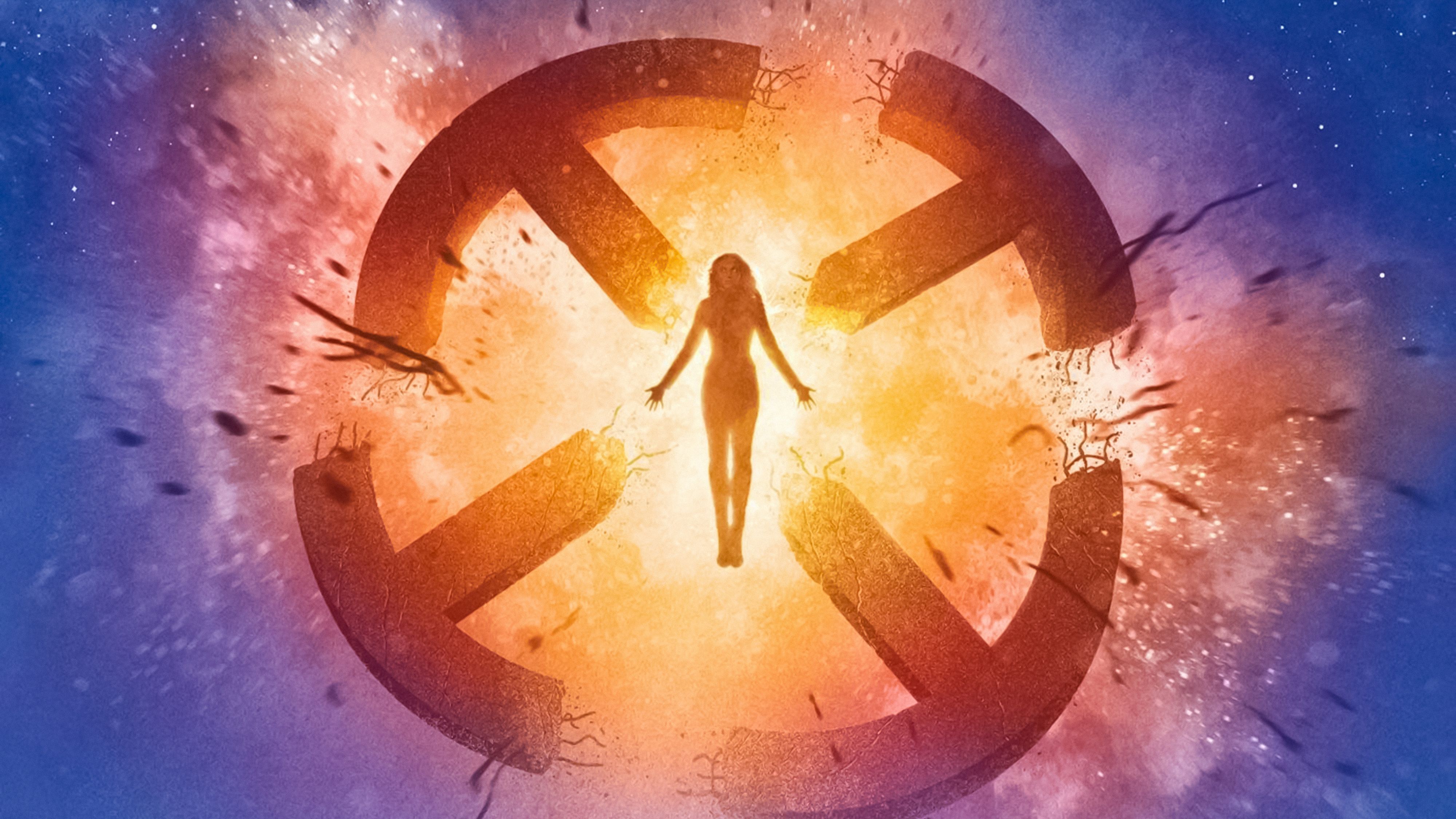 Dark Phoenix silhouette esplosione cosmica, 4000x2250 4K, Smart TV 4K