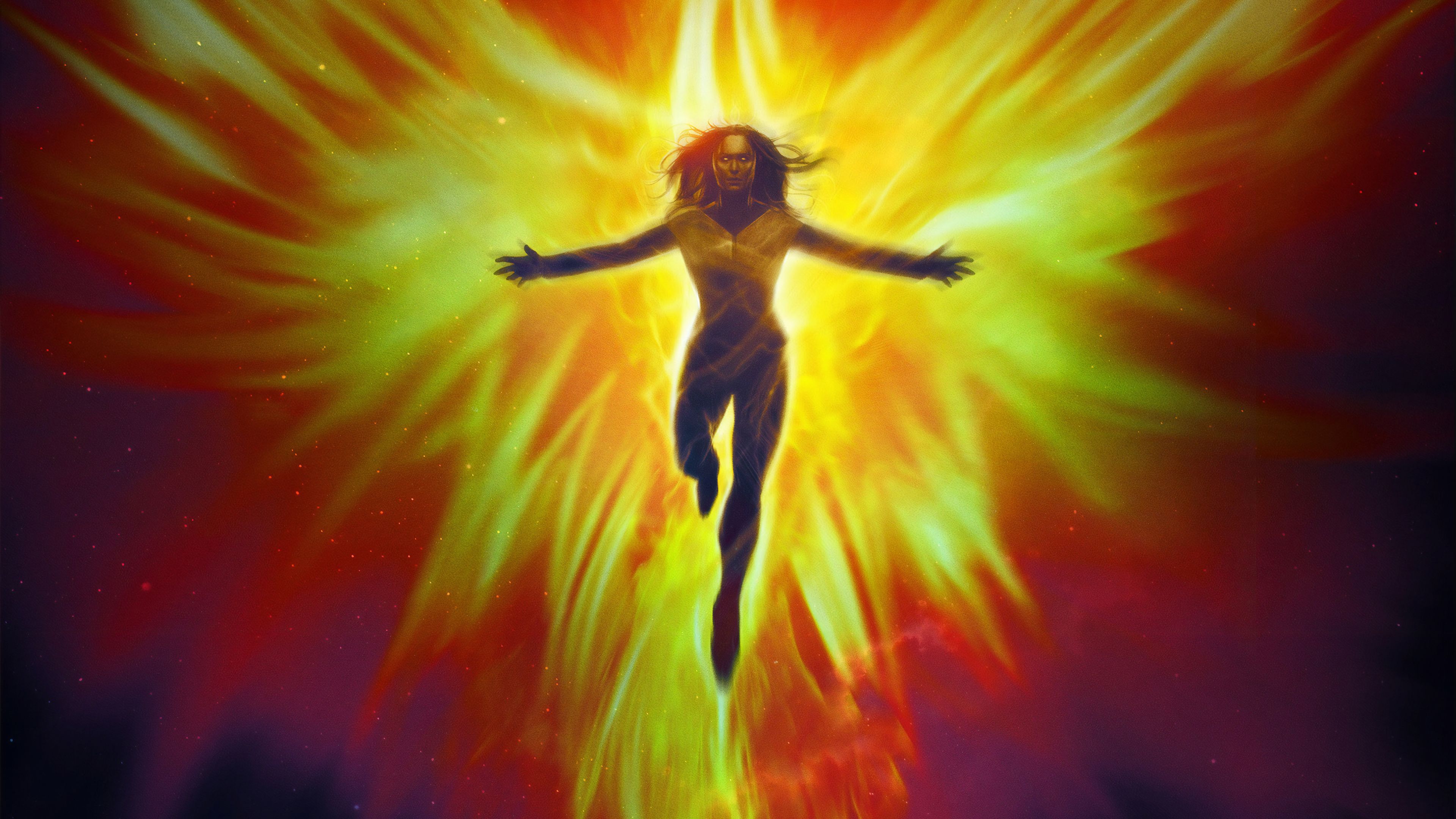 Dark Phoenix Fan Art fiamme, 3840x2160 4K Ultra HD, Monitor 4K