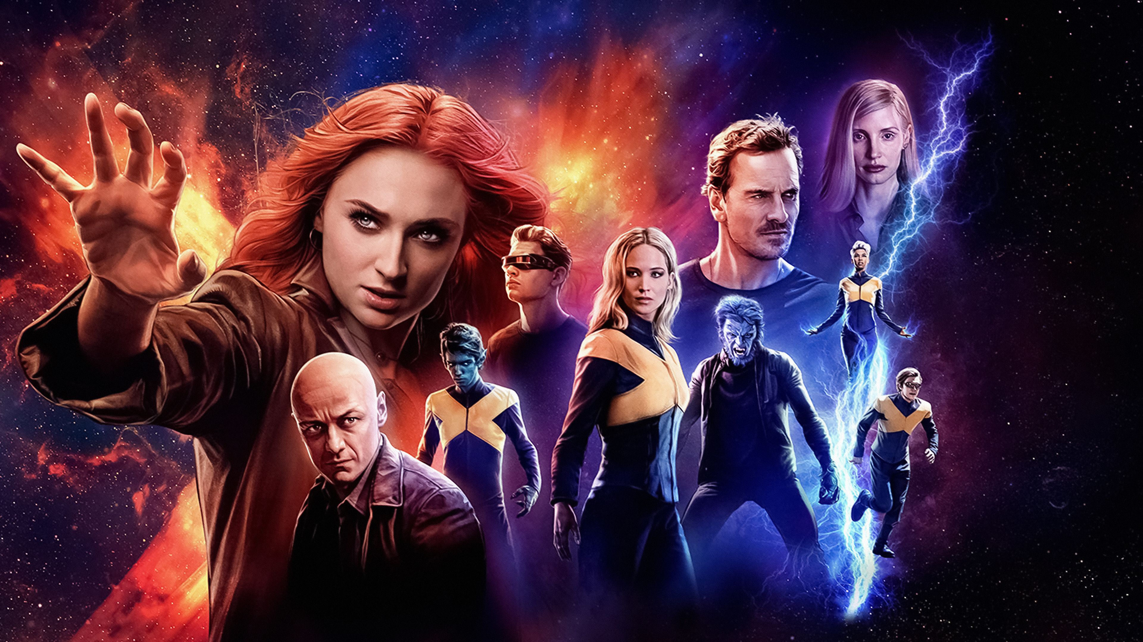 Dark Phoenix poster X-Men, 3840x2156 Ultra HD, Monitor 4K
