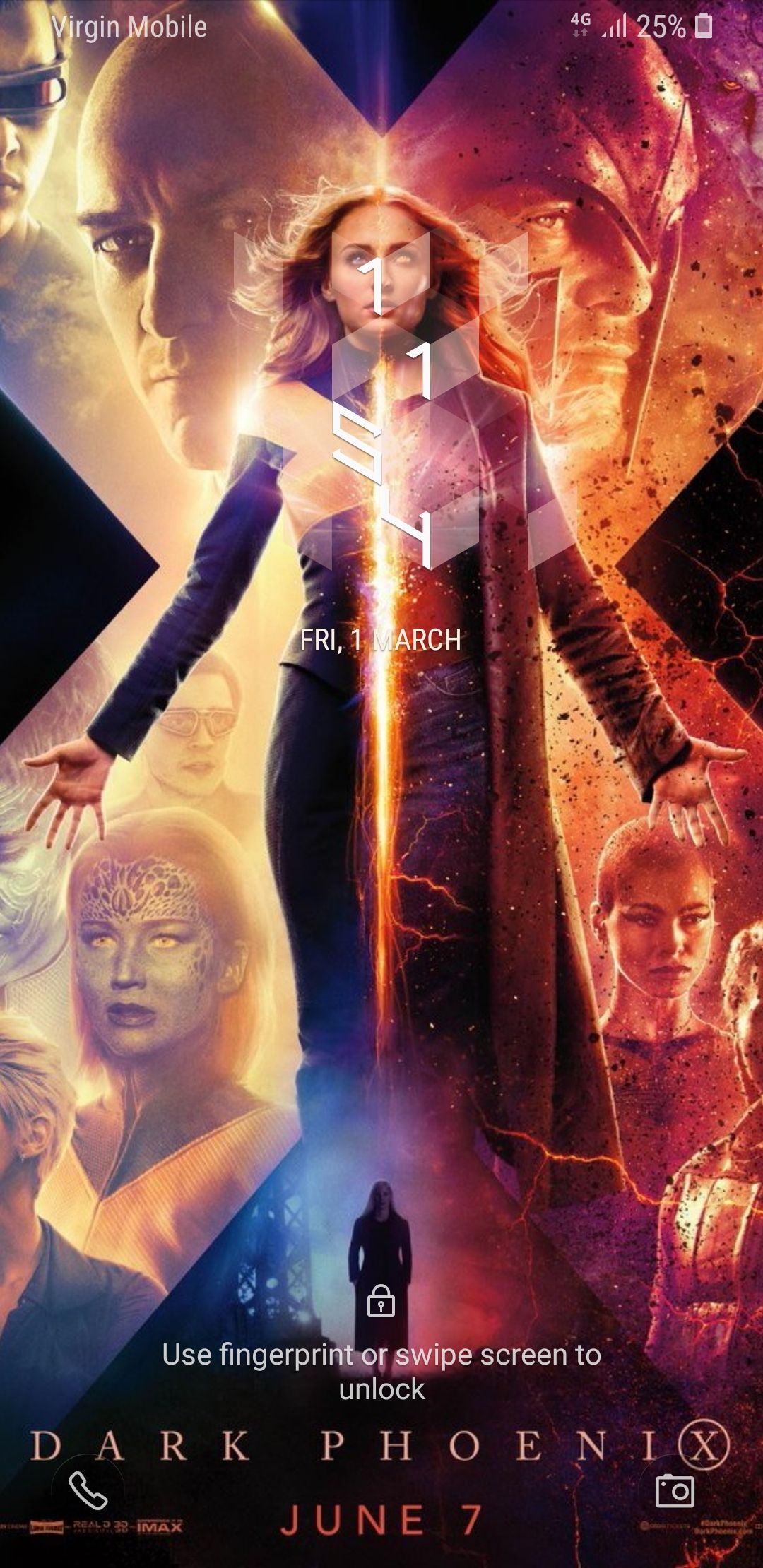 Poster Dark Phoenix X-Men, 1080x2220 Verticale, Mobile