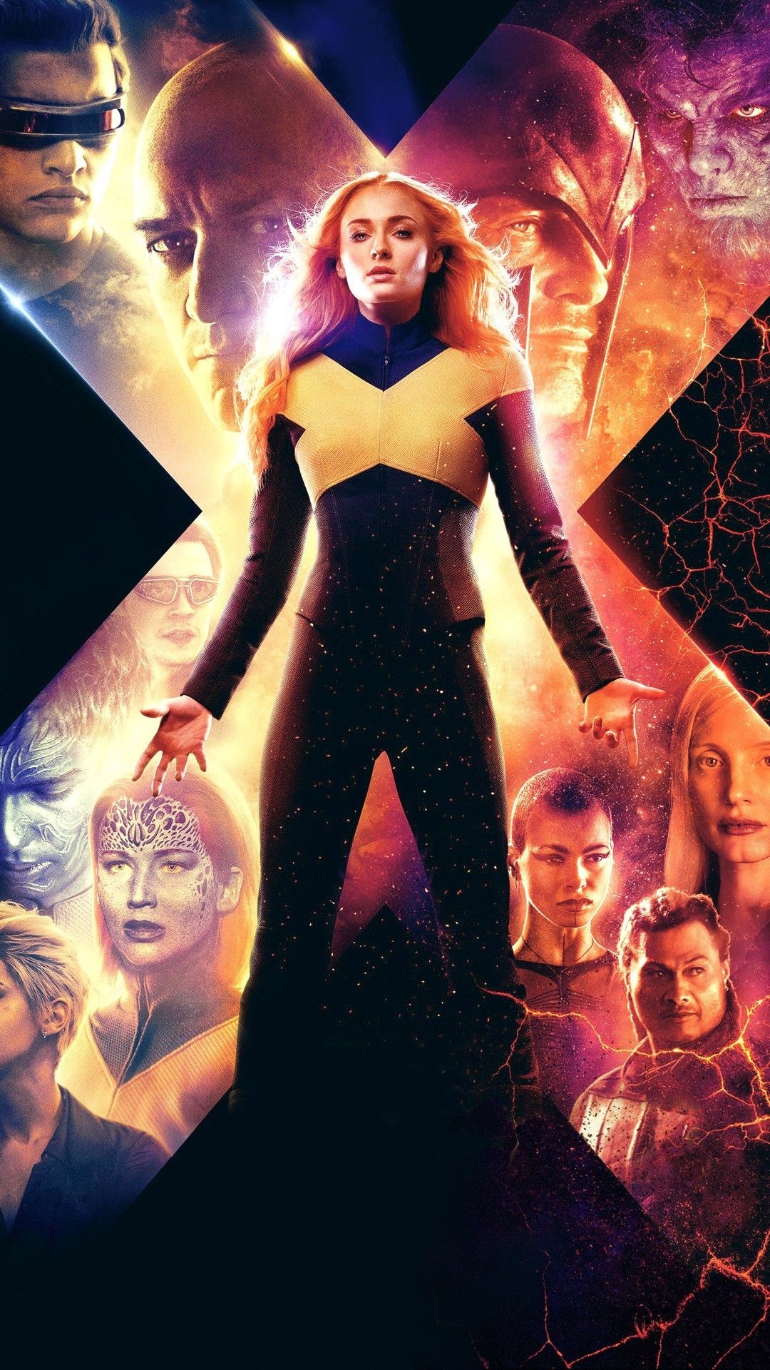 Dark Phoenix poster X-Men, 1080x1920 Verticale, Mobile