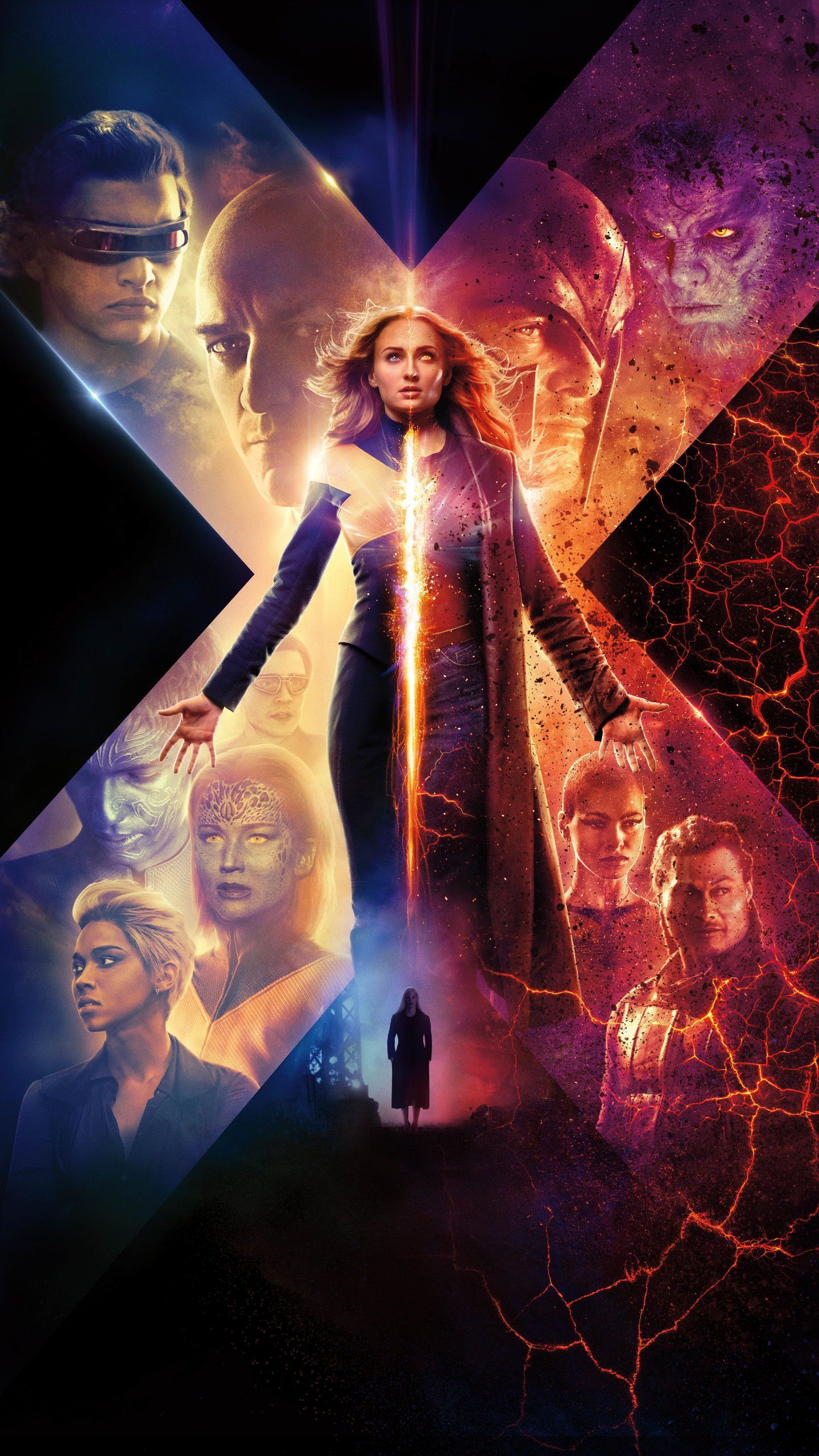 Dark Phoenix poster X-Men, 1440x2560 Full HD Verticale, Smartphone