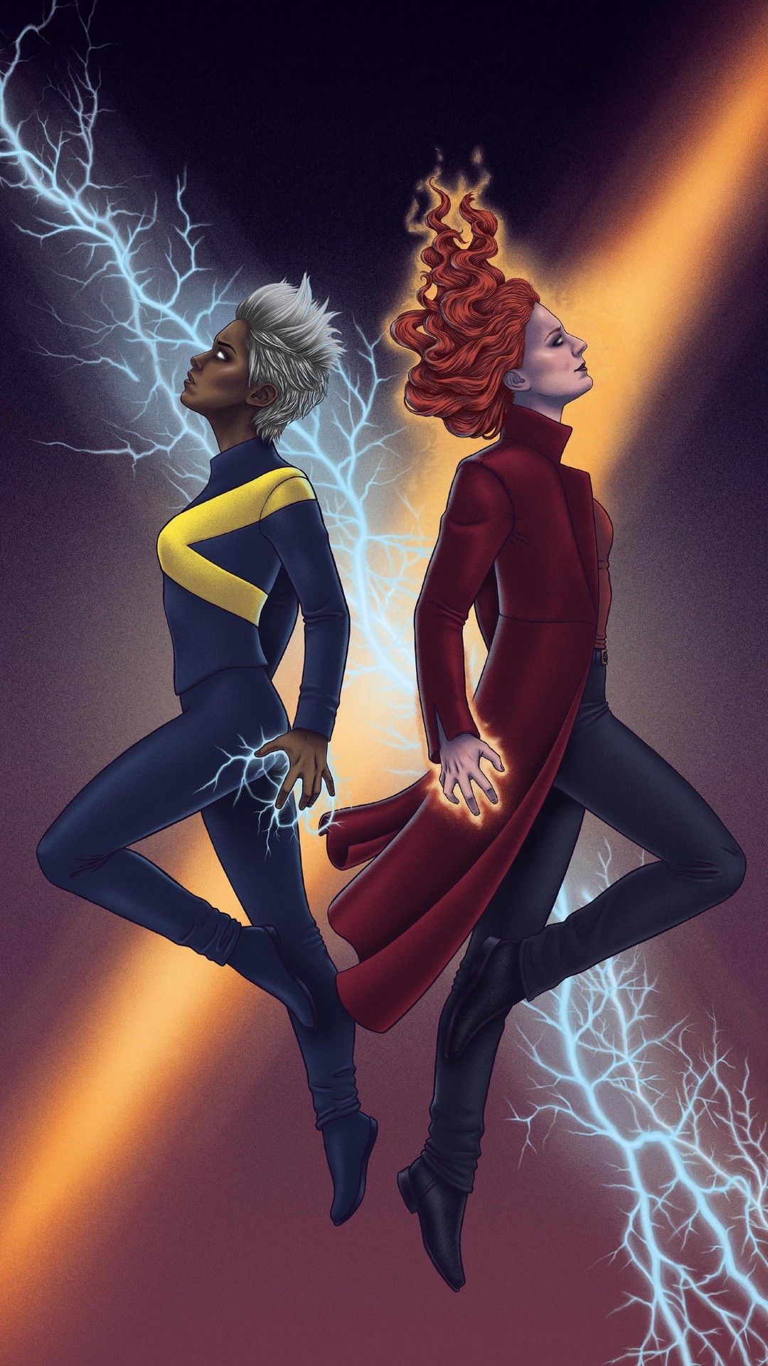 Dark Phoenix e Tempesta, X-Men, 1080x1920 Verticale, Samsung Galaxy