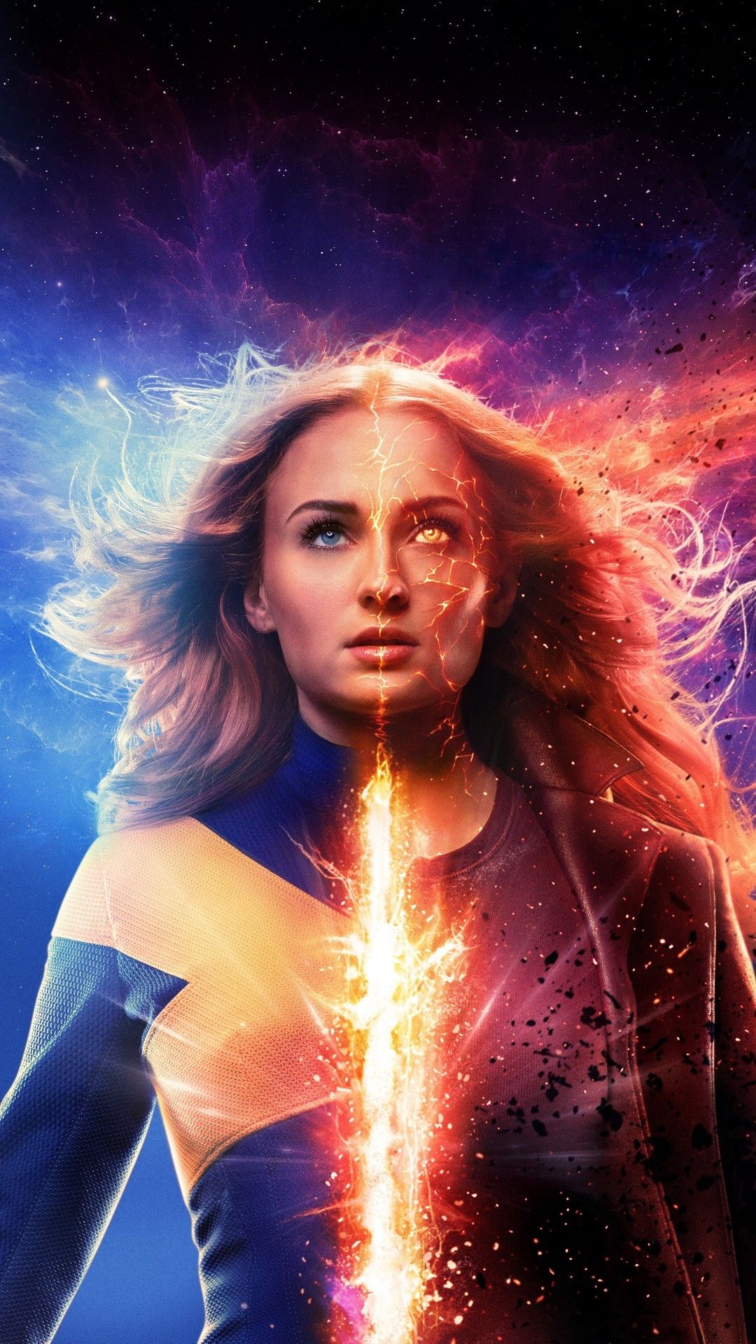 Dark Phoenix, Jean Grey, fuoco cosmico, 1080x1920 Verticale, Mobile
