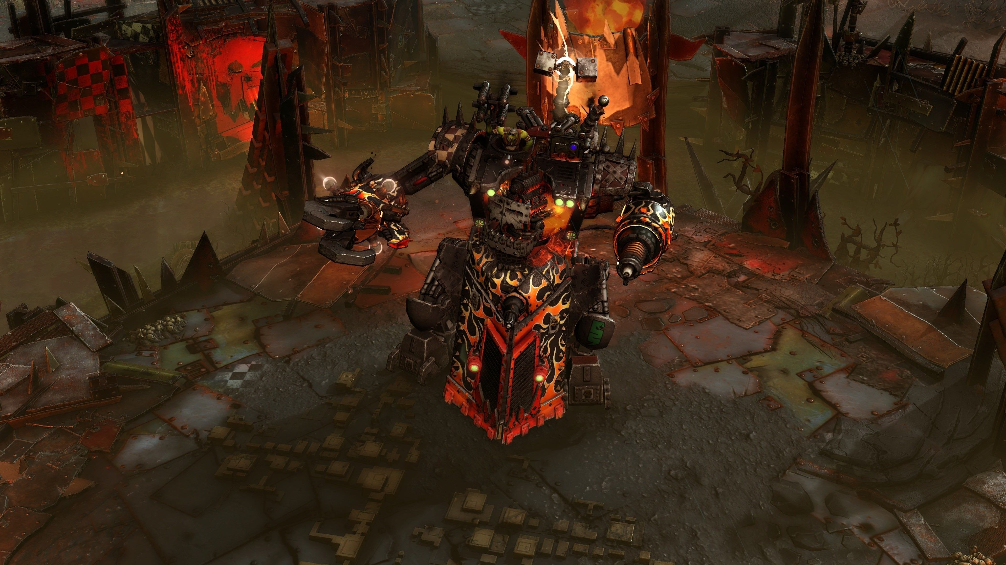 Dawn of War guerriero corazzato fiamme, 3840x2160 UHD, PC 4K