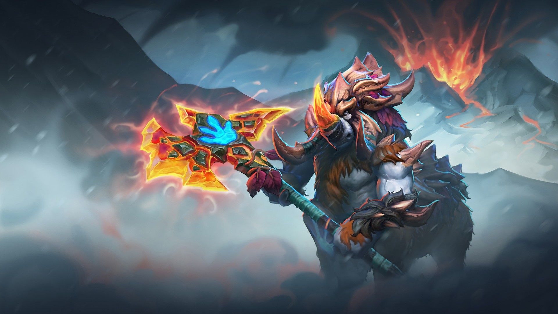 Guerriero fantasy con arma fiammeggiante, 1920x1080 Full HD, PC Desktop