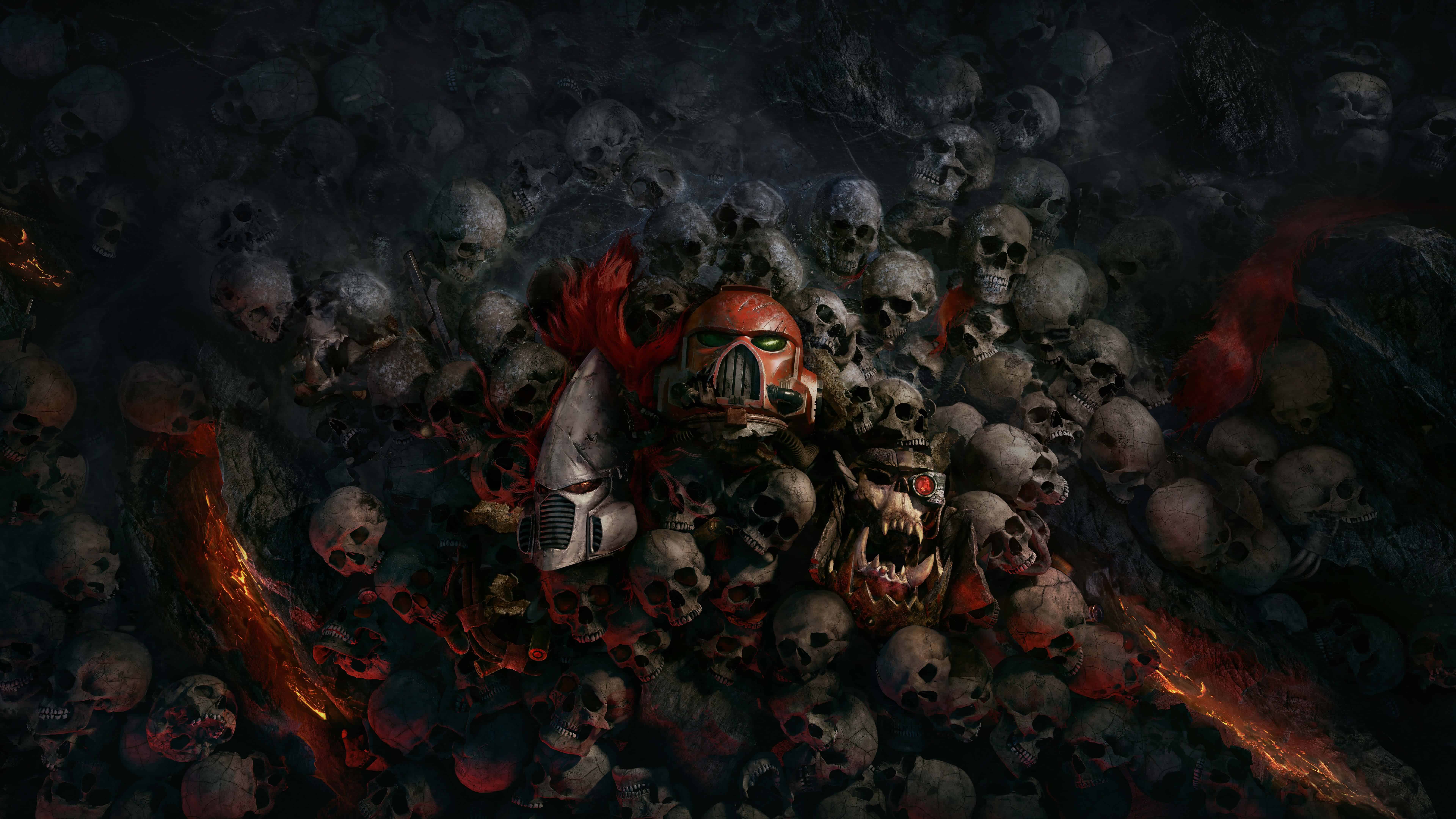 Teschi e lava, Warhammer, 7680x4320 Ultra HD, 4K TV