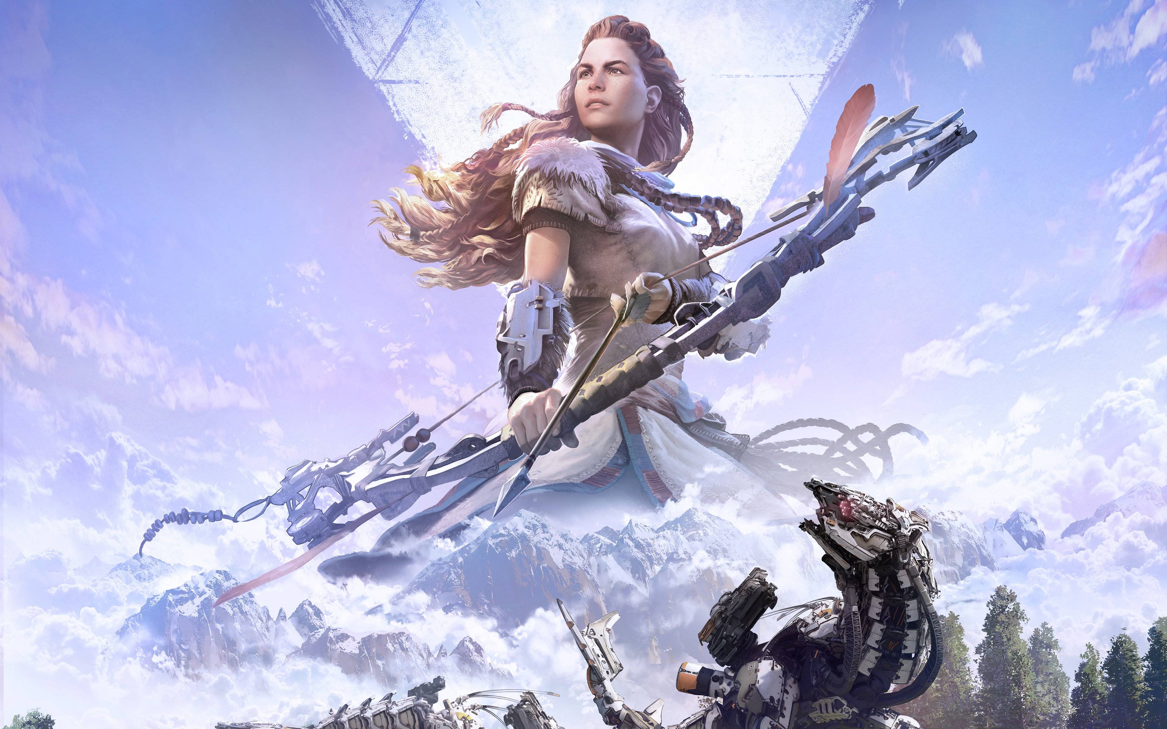 Horizon Zero Dawn, Aloy montagne, action RPG, 3840x2400 Ultra HD, 4K TV
