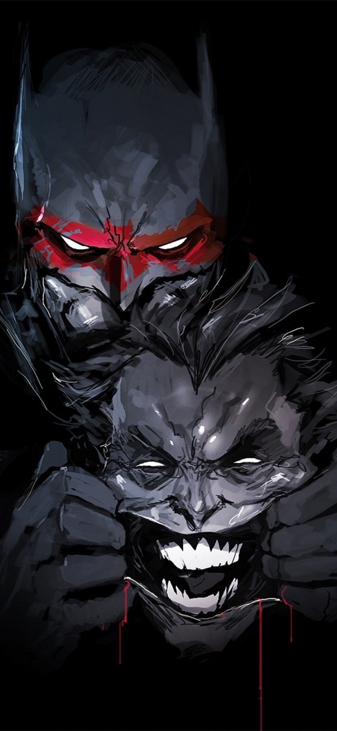 Batman con maschera di Joker, 1125x2436 Verticale, iPhone