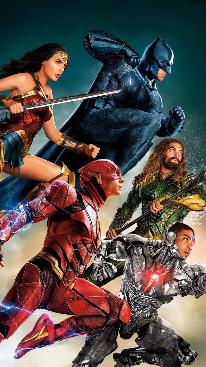 Justice League supereroi DC gruppo, 670x1192 Full HD Verticale, Smartphone