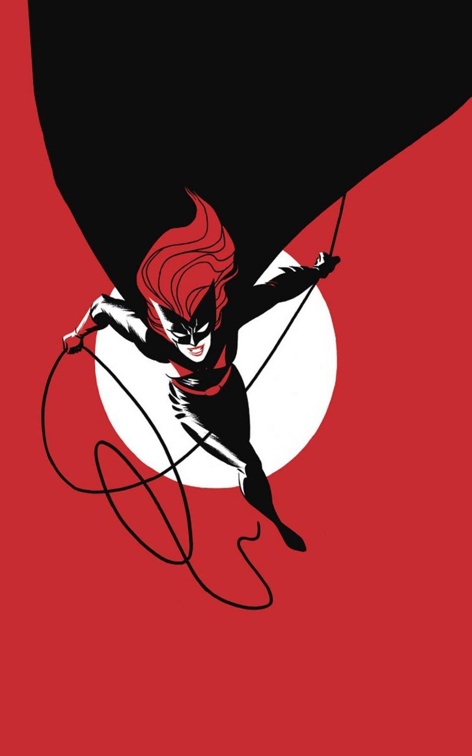 Batwoman sfondo rosso, 950x1520 Verticale, Mobile