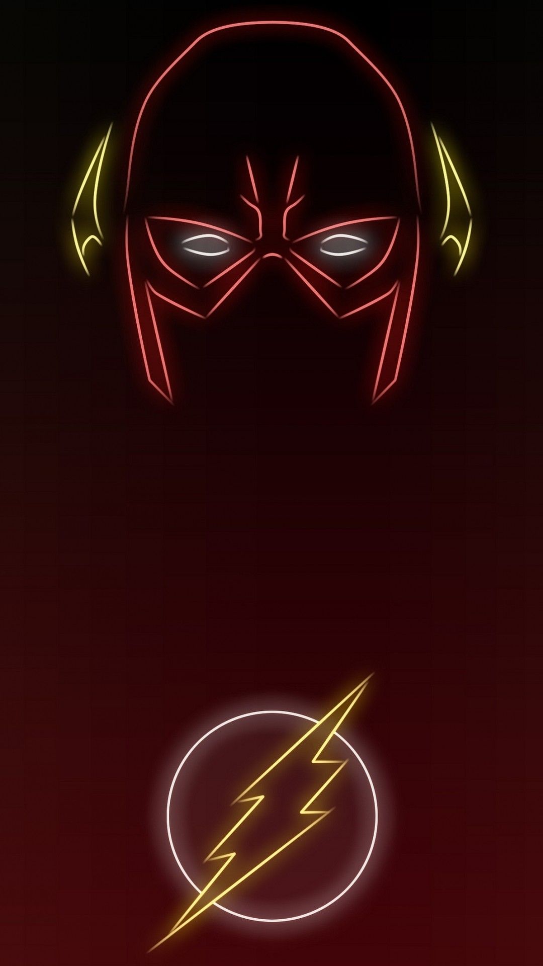 Flash maschera e logo neon, Barry Allen, 1080x1920 Full HD Verticale, Smartphone