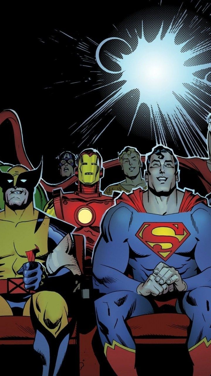 Superman Justice League gruppo supereroi, DC Comics, 720x1280 Verticale, Mobile
