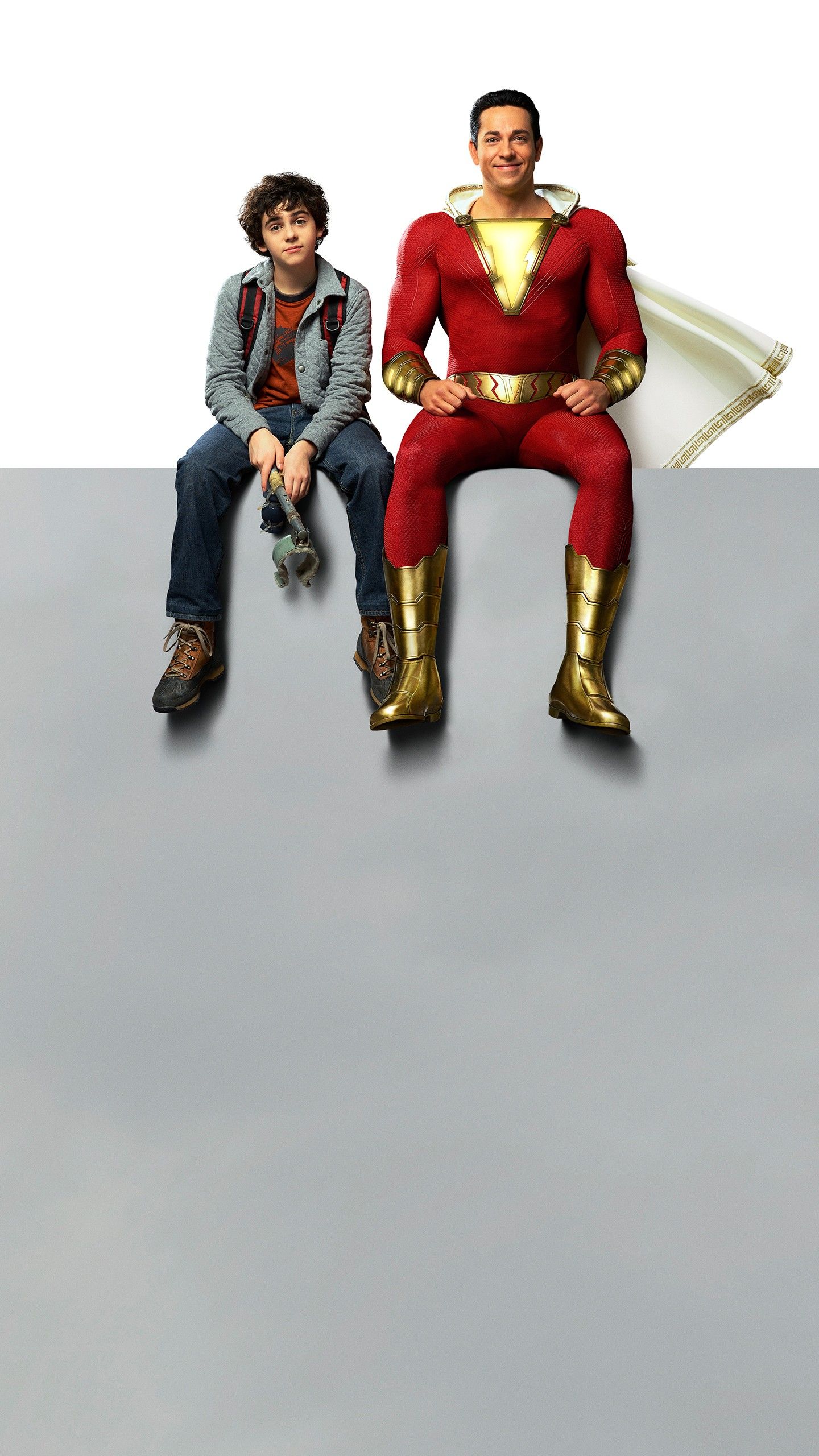 Shazam e Freddy seduti, 1440x2560 Full HD Verticale, iPhone