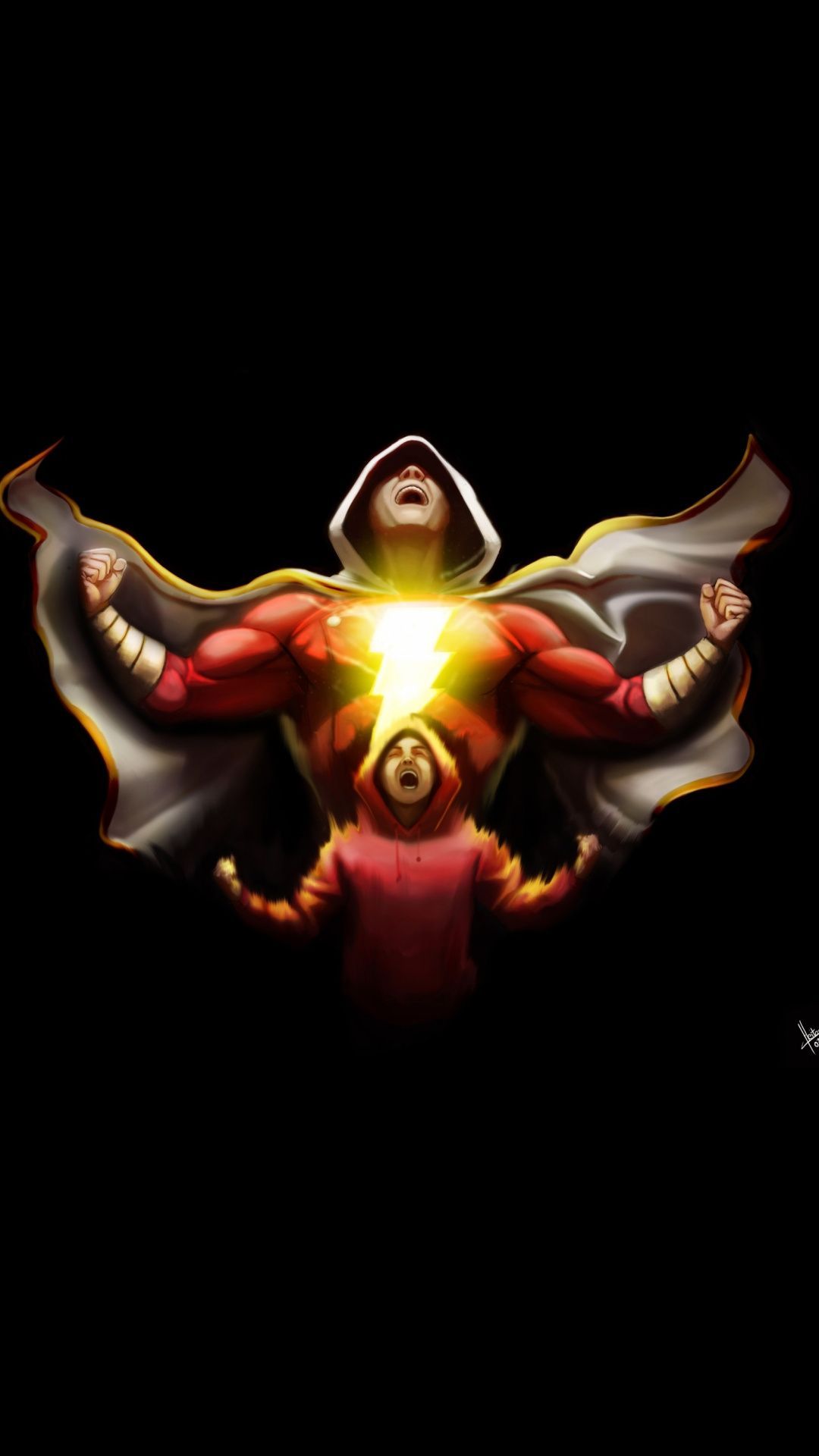 Shazam trasformazione DC, 1080x1920 Full HD Verticale, iPhone