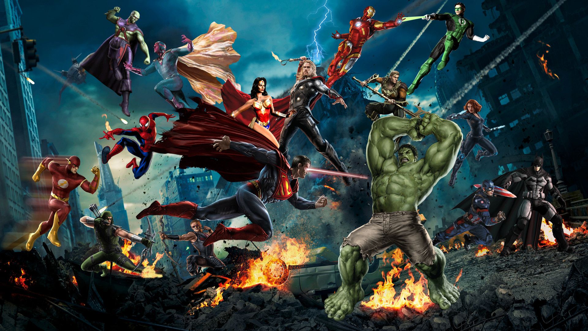 Marvel vs DC eroi battaglia, 1920x1080 Full HD 1080p, Desktop