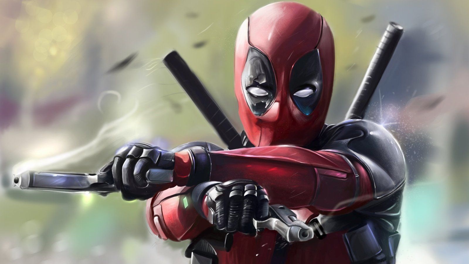 Deadpool con pistola e spade, 1600x900 HD, iMac