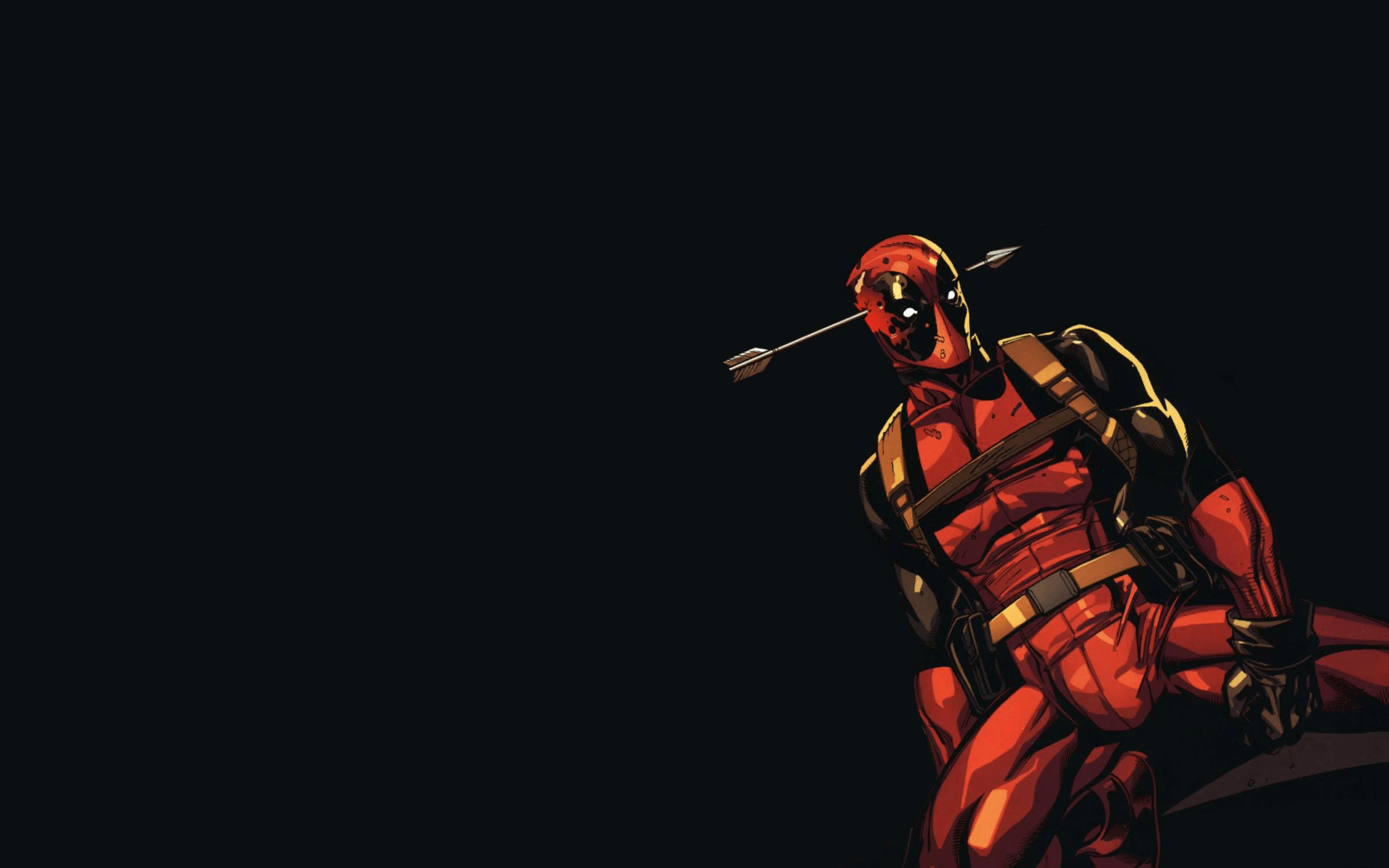 Deadpool animato sfondo nero, 2400x1500 2K, Desktop