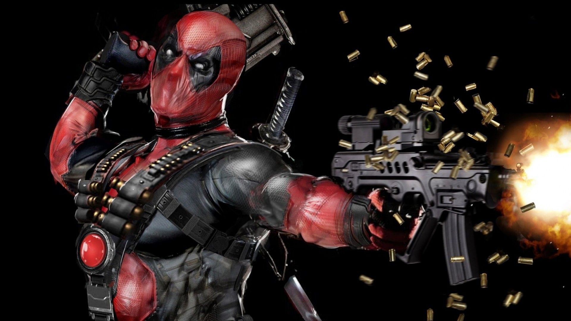 Deadpool spara arma nera, 1920x1080 Full HD 1080p, Desktop