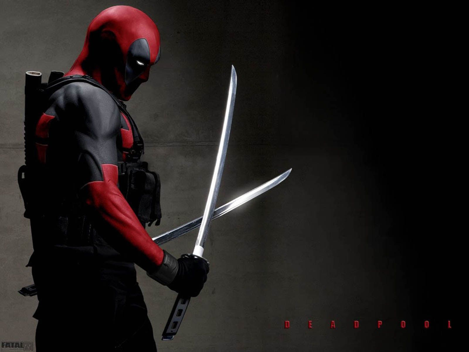 Deadpool con spade sfondo nero, 1280x720 720p, PC