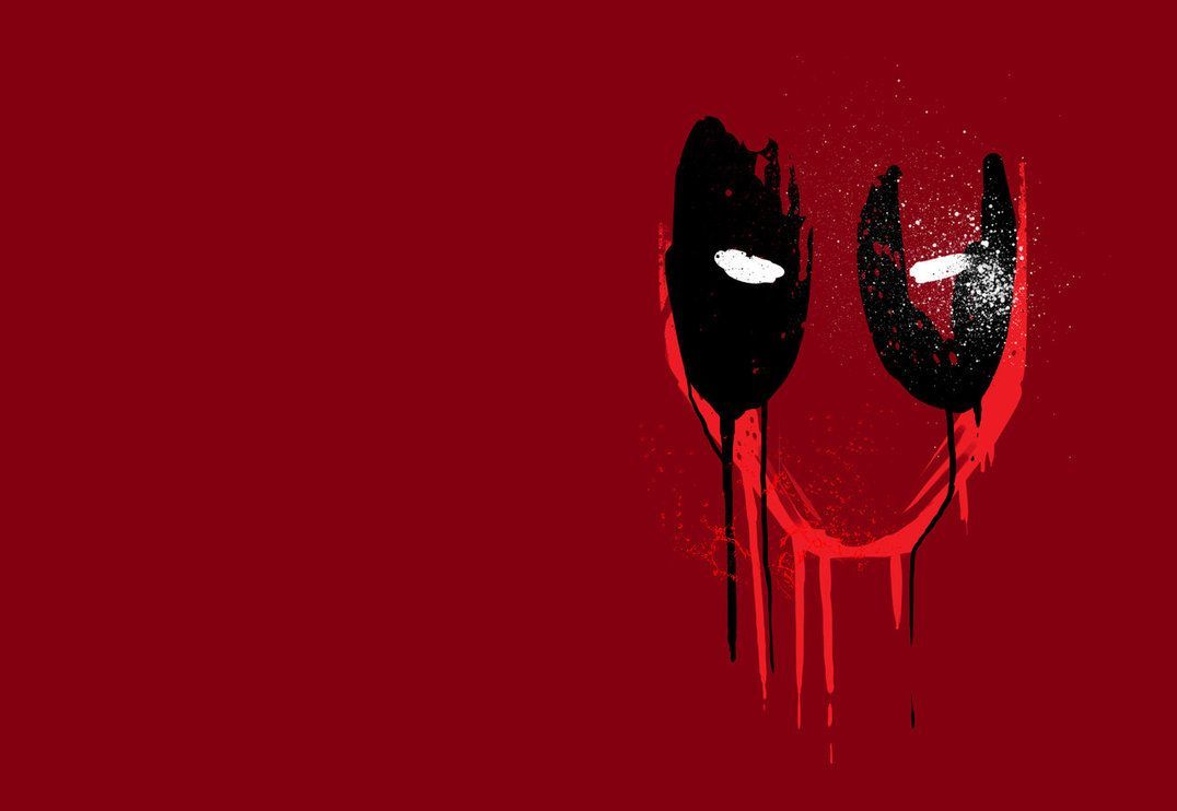 Maschera Deadpool minimalista rossa, Marvel, 1076x742 HD, Desktop