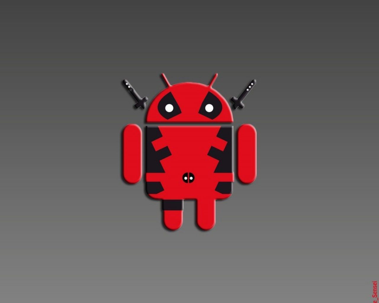 Robot Android stile Deadpool, 1280x1024 720p, PC