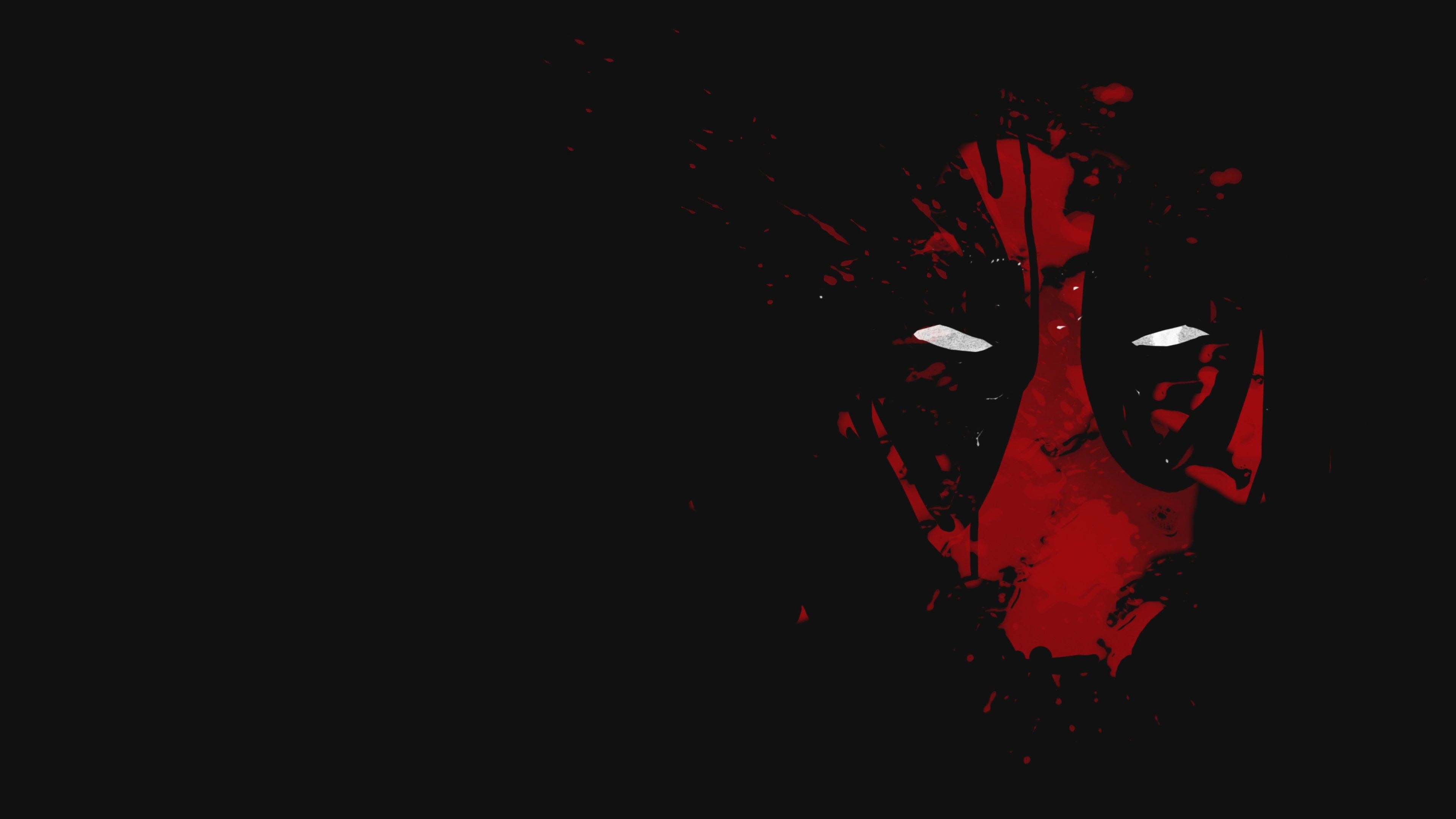 Deadpool maschera rosso nero, mercenario, 3840x2160 Ultra HD, 4K TV