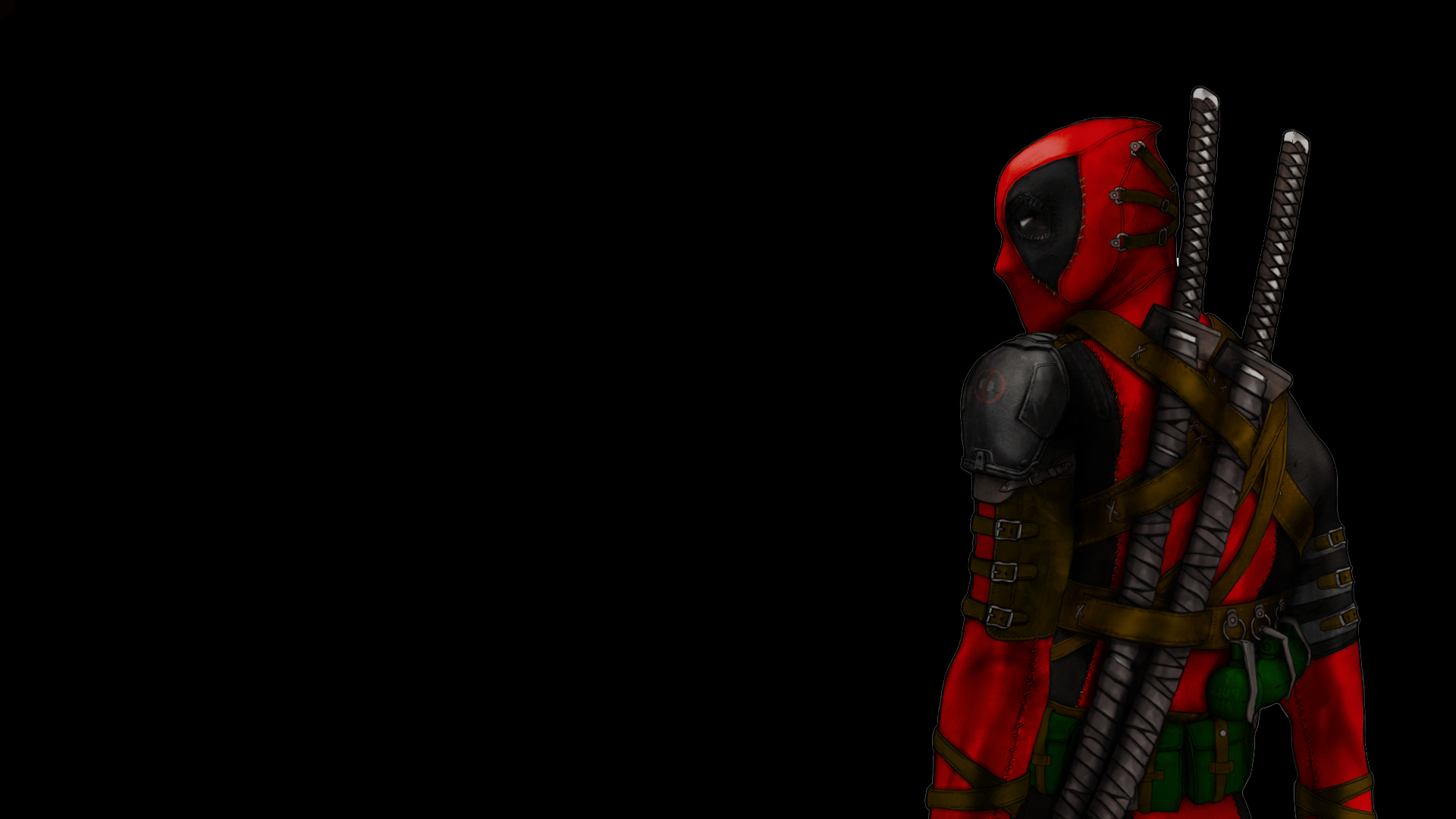 Deadpool silhouette rosso nero, 1920x1080 Full HD 1080p, Laptop