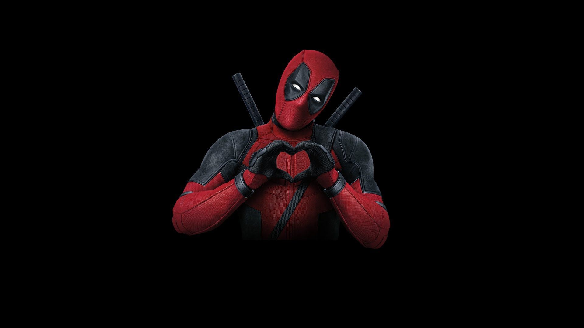 Deadpool cuore mani sfondo nero, 1920x1080 Full HD 1080p, Laptop