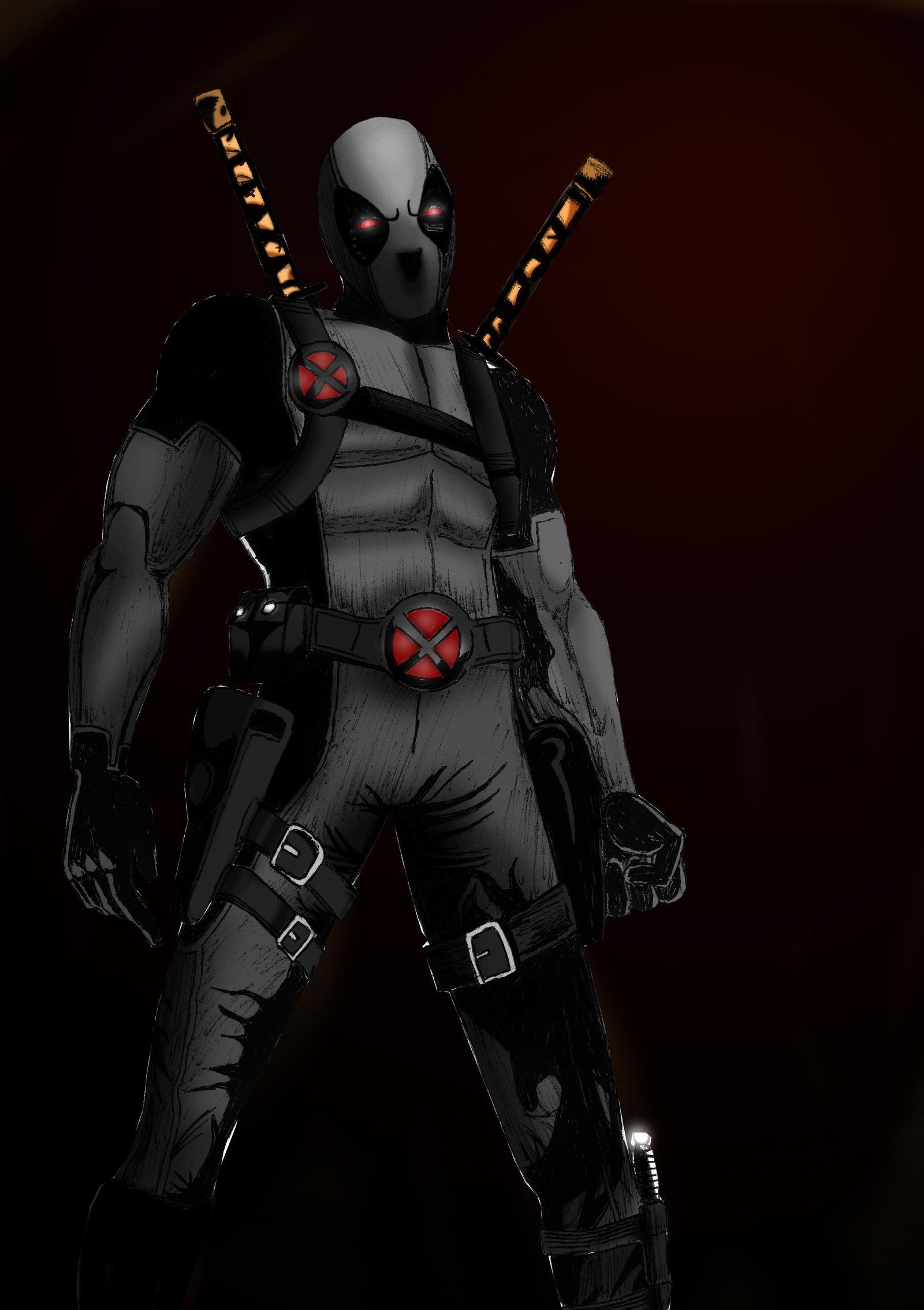 Deadpool X-Force nero, 1600x2267 Verticale, POCO