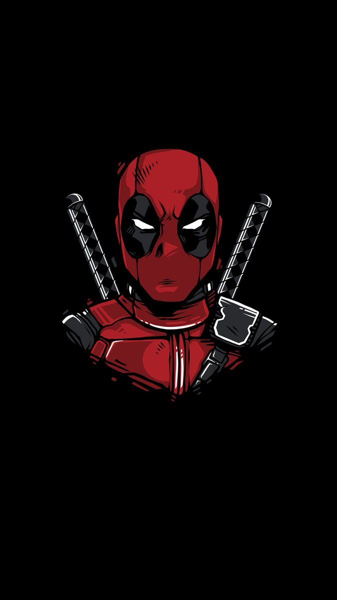 Deadpool sfondo nero, Marvel, 675x1200 Verticale, Mobile