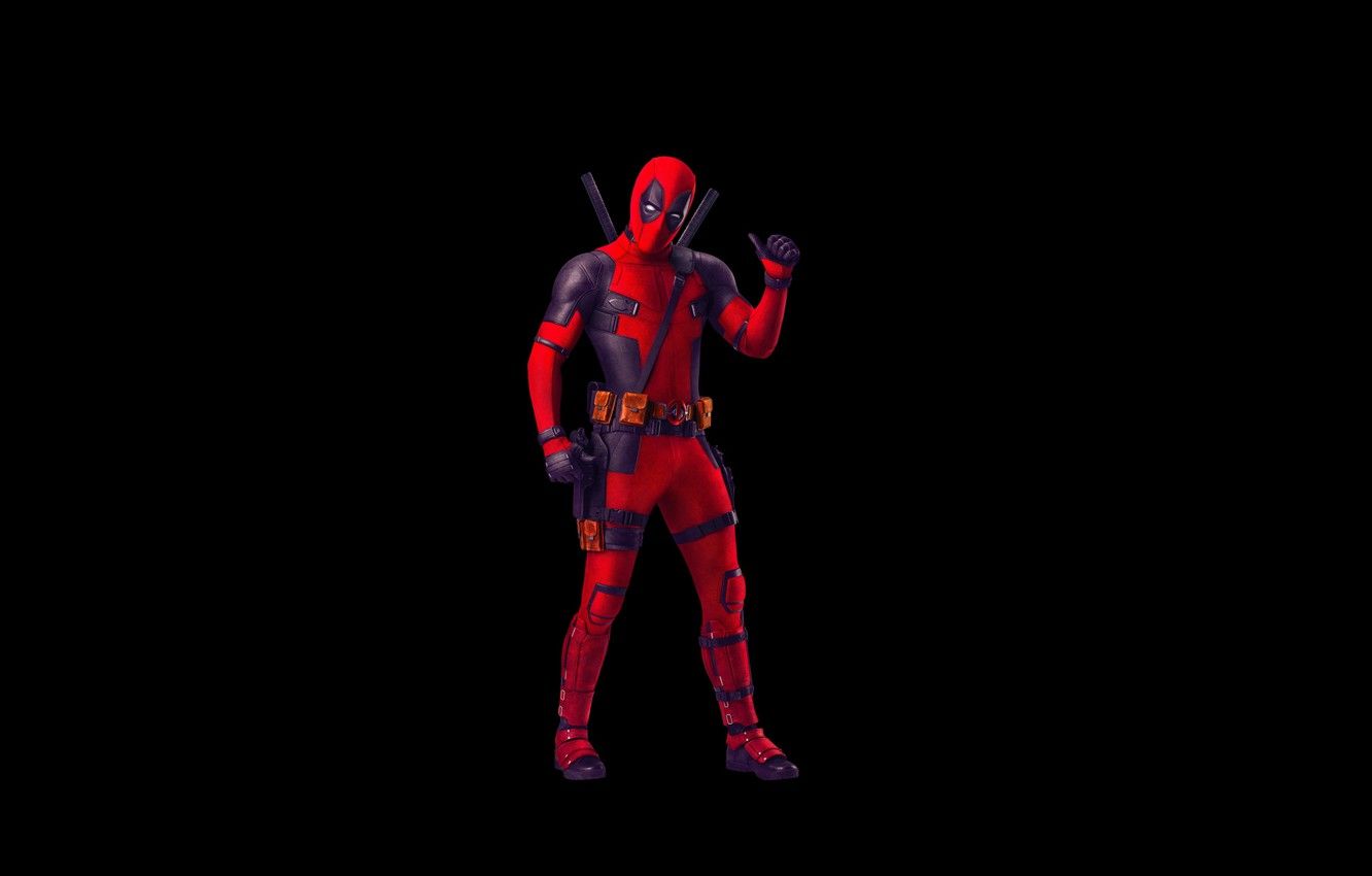 Deadpool sfondo nero, 1332x850 HD, Desktop