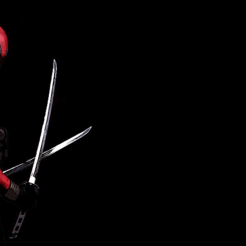 Deadpool silhouette sfondo rosso, 2023x1080 alta risoluzione, PC