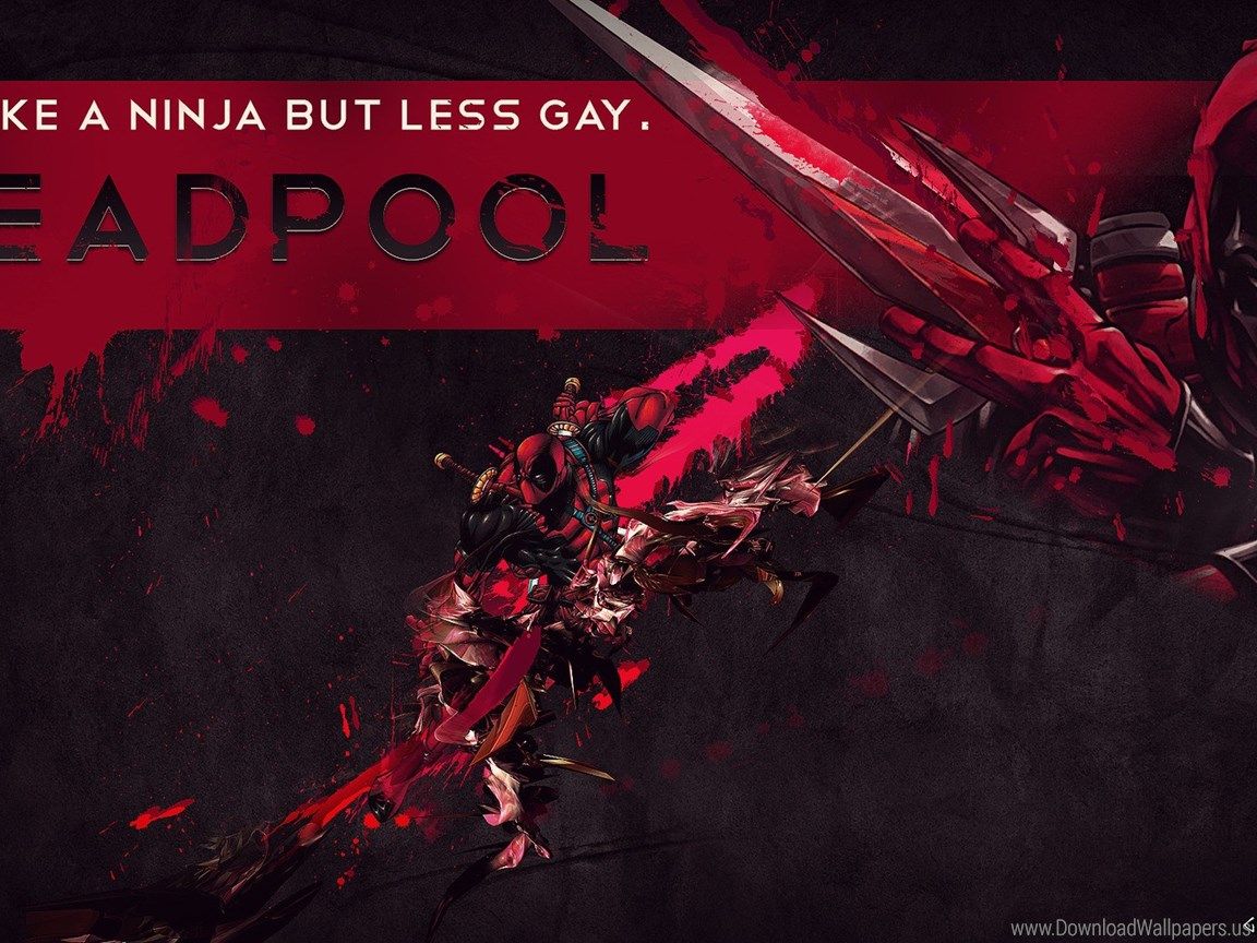 Deadpool con katane nell'ombra, 1366x768 HD, Desktop