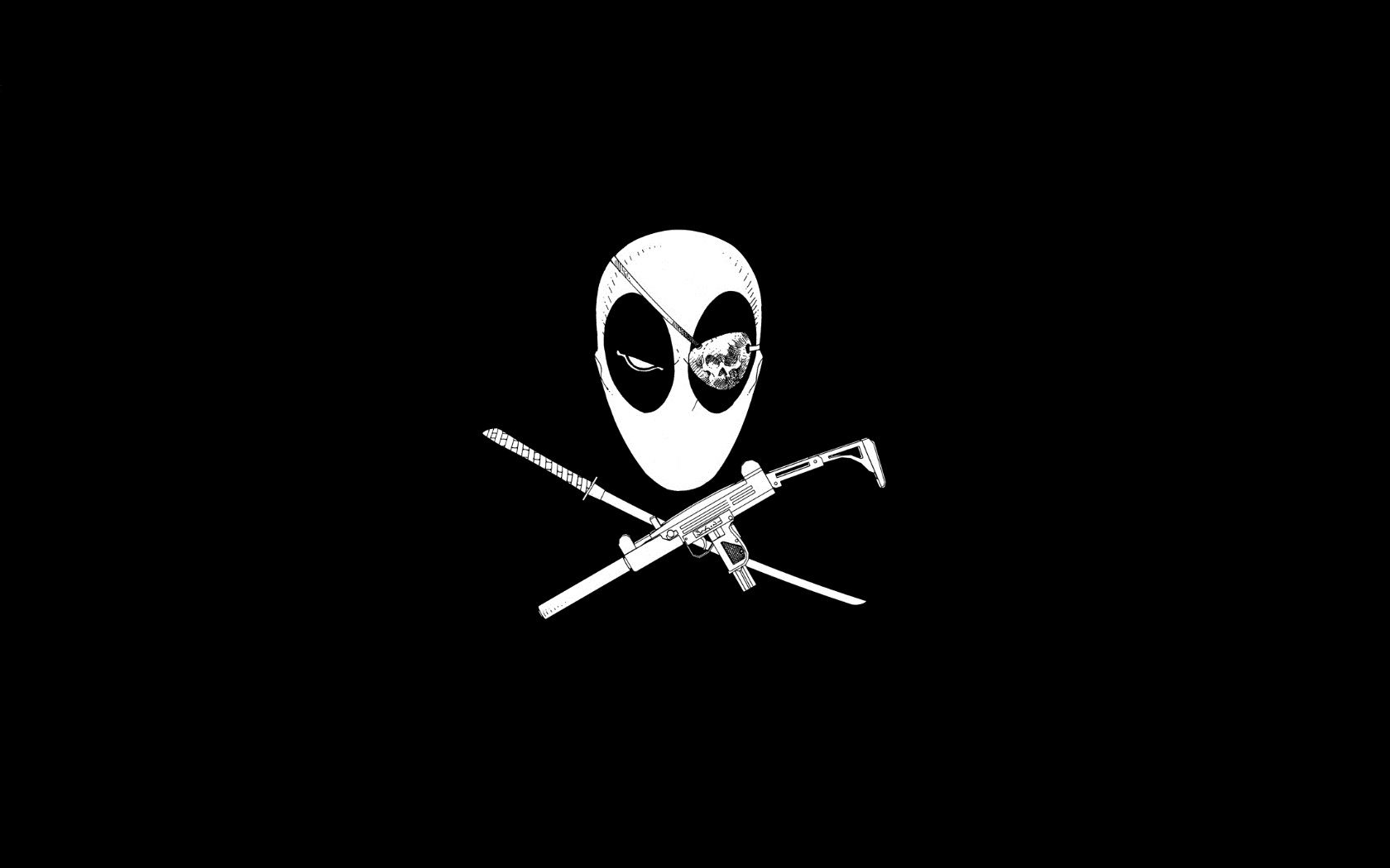 Deadpool teschio pirata nero, 1680x1050 HD Ready, Acer Nitro