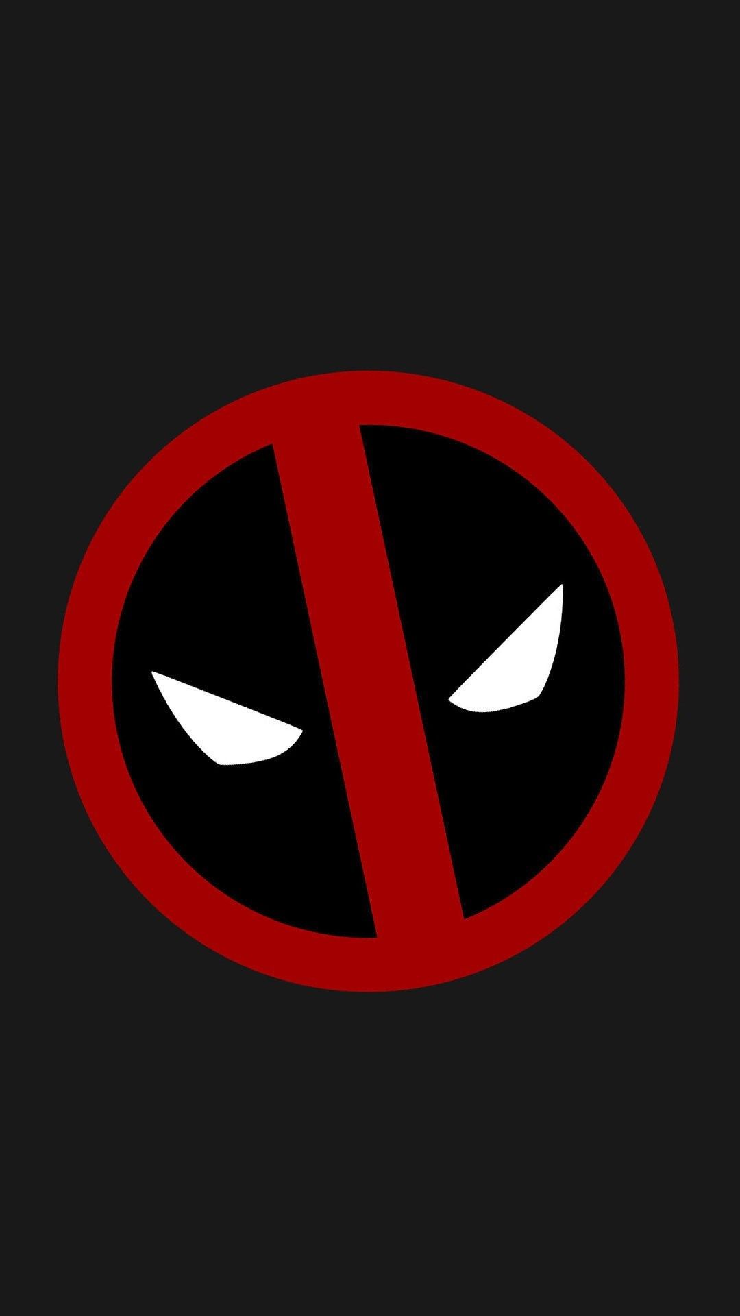 Logo Deadpool occhi rosso nero, mercenario, 1080x1920 Full HD Verticale, iPhone Air