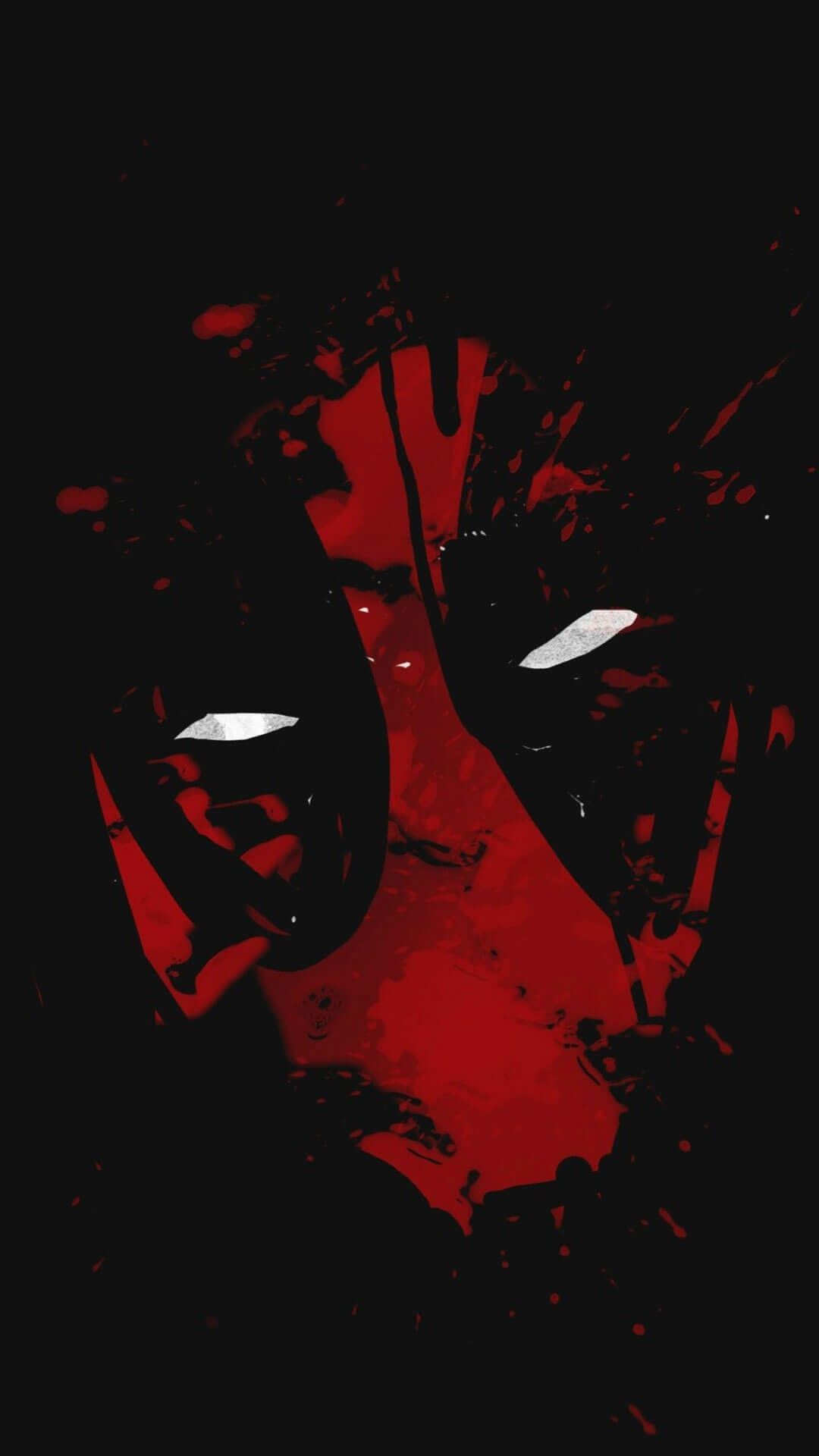 Maschera Deadpool rosso nero, 1080x1920 Full HD Verticale, iPhone Pro Max