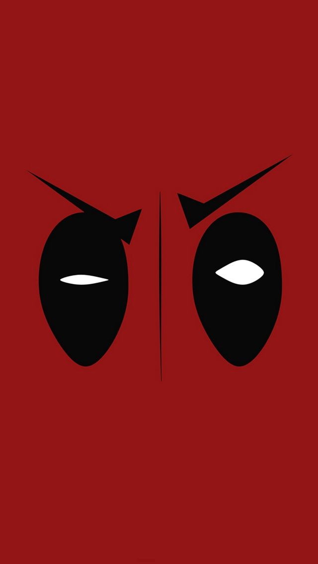 Maschera Deadpool minimalista rossa, Marvel, 640x1136 Verticale, iPhone Plus